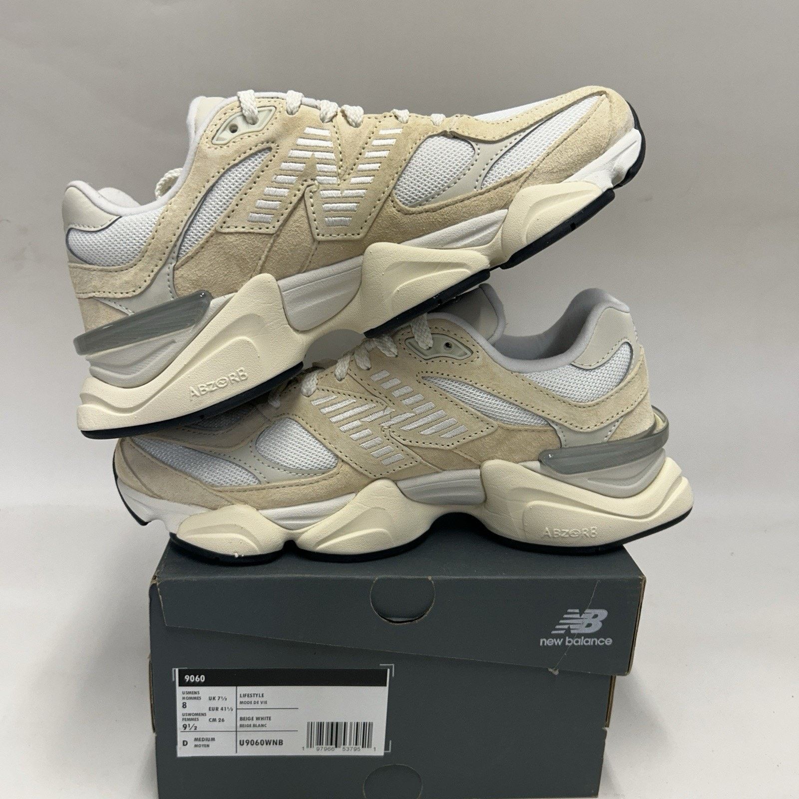 New Balance New Balance 9060 “Sea Salt Moonbeam” U9060WHT Size US 8 / EU 41 - 3 Thumbnail