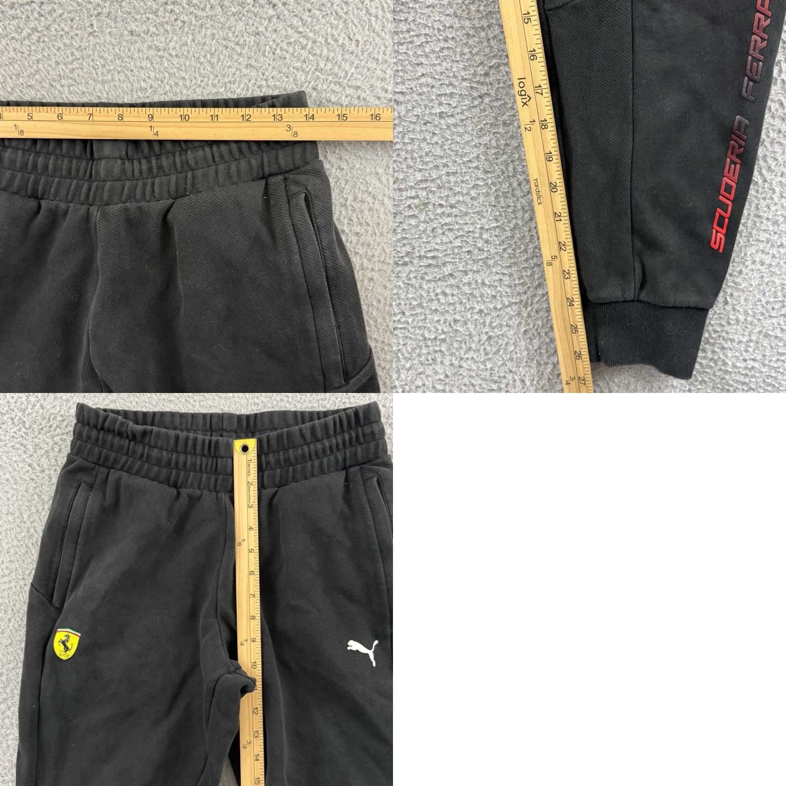 Ferrari Ferrari Scuderia Sweatpants Men's M Black Drawstring Pockets Size US 31 - 8 Thumbnail