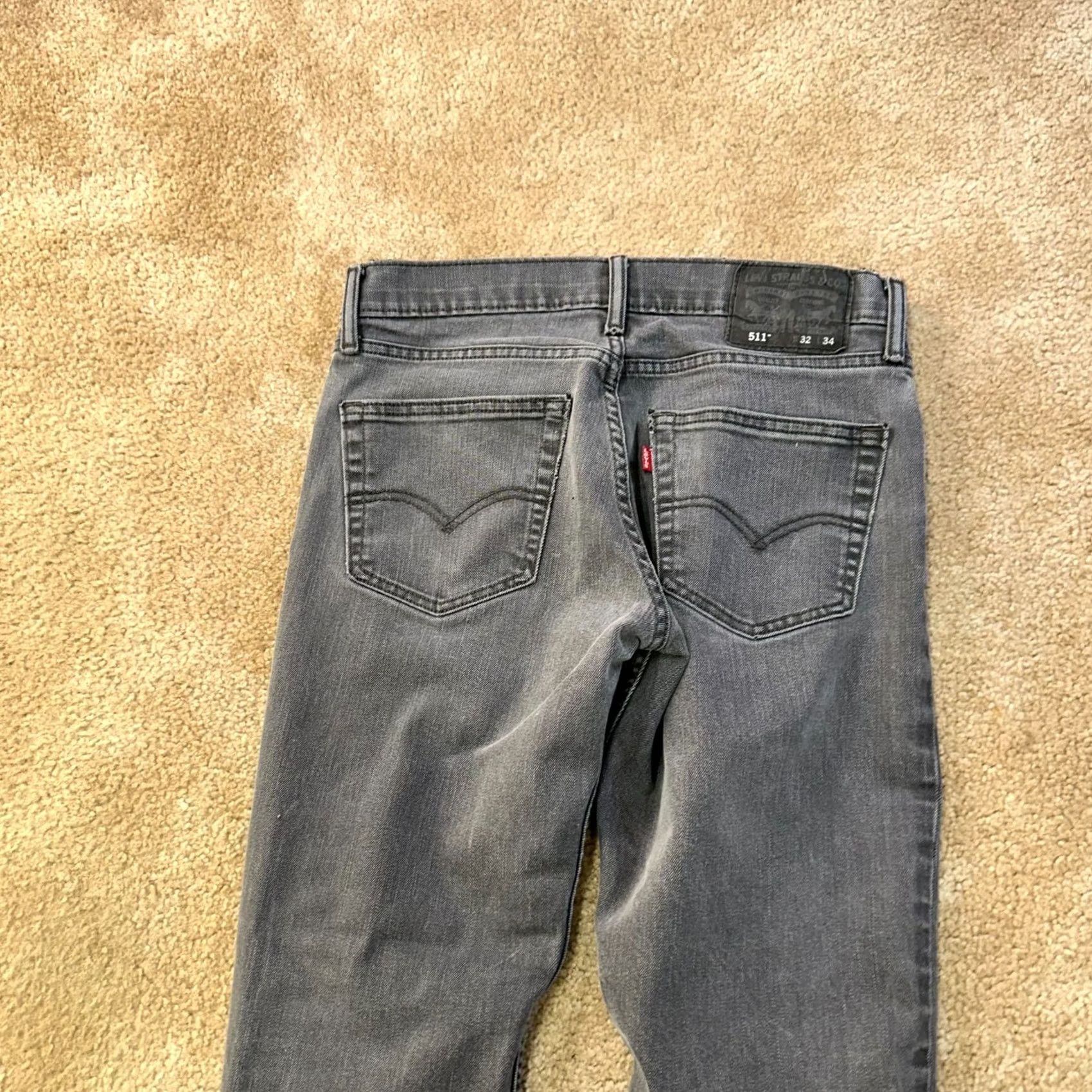 Levi's Levi's 511 Slim Straight Leg Jeans Men 32x34 Gray Denim Stretch Size US 32 / EU 48 - 7 Thumbnail