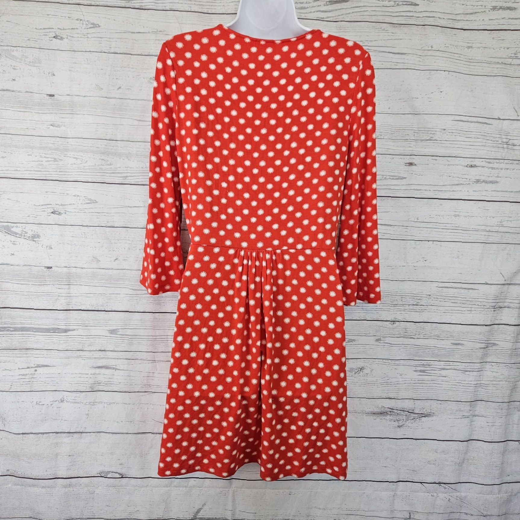 Boden Boden Dress Womens Viscose Red Long Sleeve V-Neck Sz 8 Mini Casual Pullover Size M / US 6-8 / IT 42-44 - 3 Thumbnail