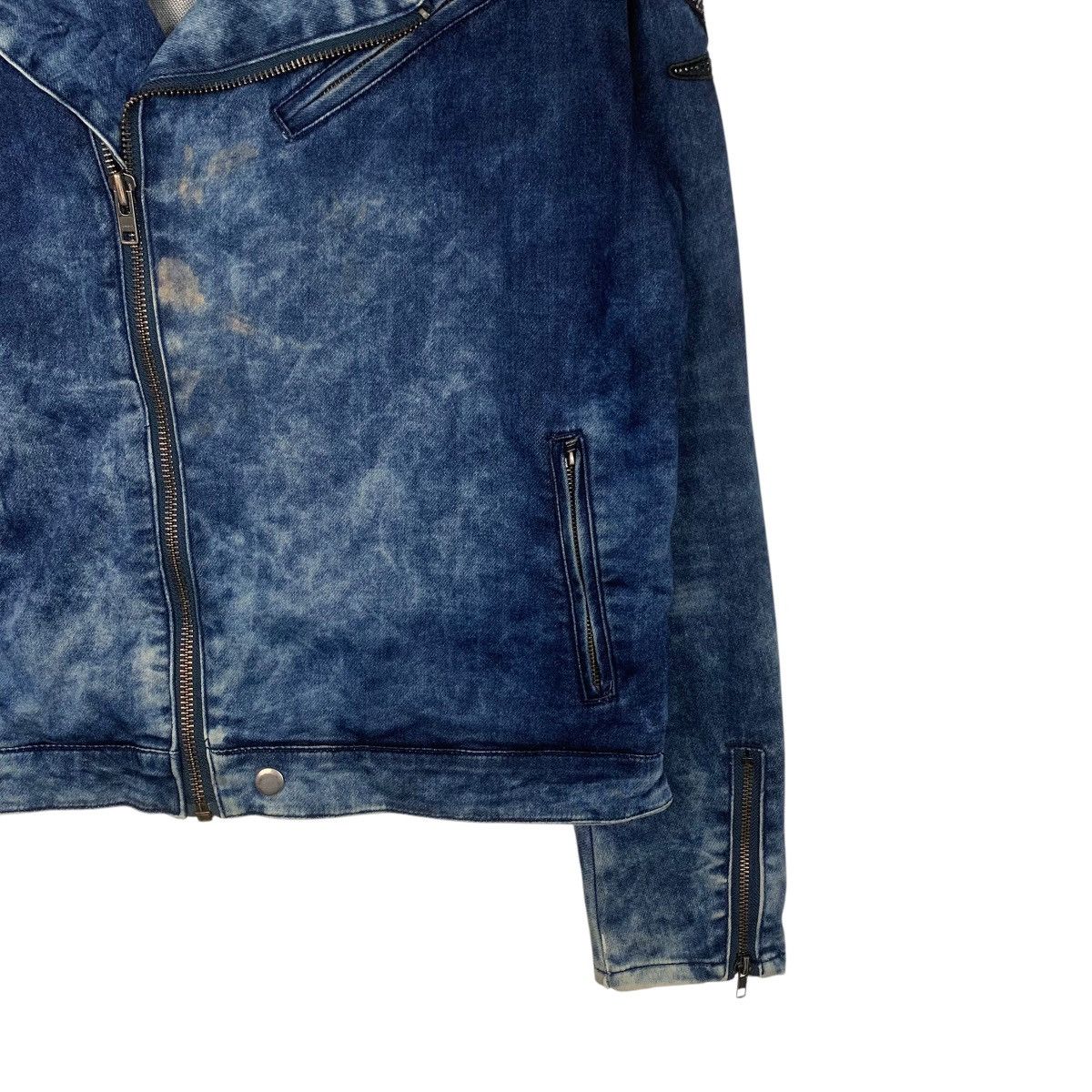 Japanese Brand ABORDAGE Acid Wash Double Collar Jacket #1801-C16 Size US M / EU 48-50 / 2 - 4 Thumbnail