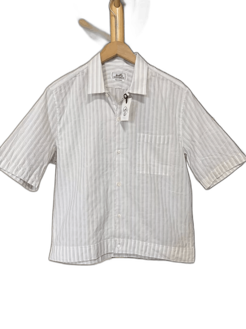 Hermes Hermes Linen Short-Sleeve Jacket Shirt Size US L / EU 52-54 / 3 - 1 Thumbnail