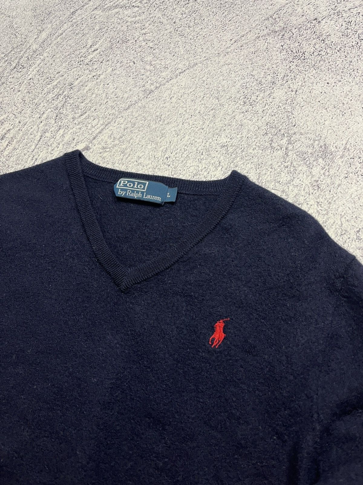 Polo Ralph Lauren × Vintage Luxury Polo Ralph Lauren V-Neck Jumper Merino Wool Sweater Size L / US 10 / IT 46 - 5 Thumbnail