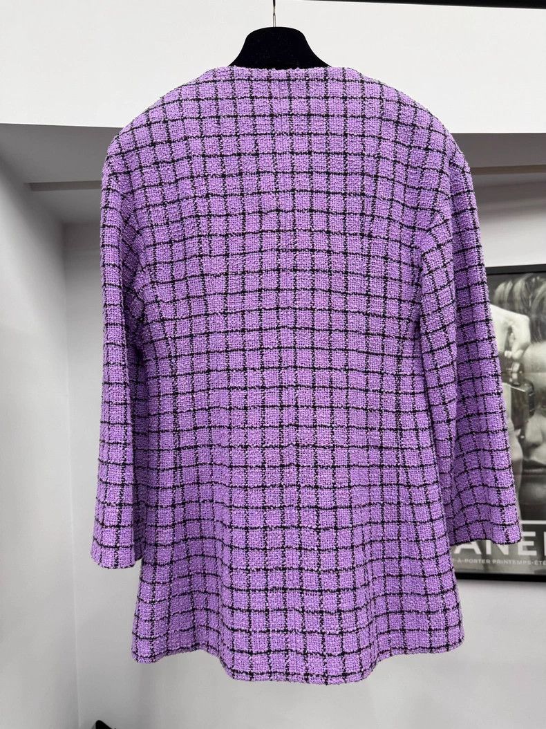 Chanel Chanel 22 spring and summer purple plaid four-pocket knitt Size XXS / US 00 / IT 34 - 3 Thumbnail