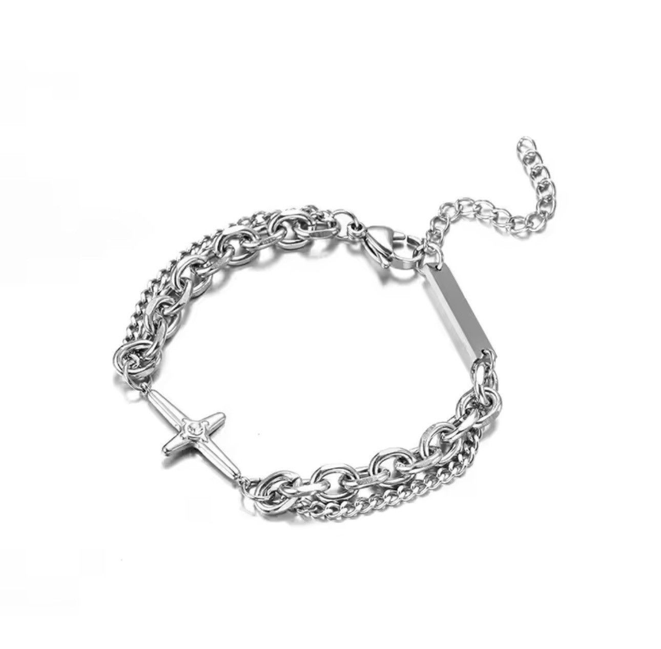 Jewelry Gothic Star Bracelet Silver Vintage Bracelet Y2K Size ONE SIZE - 1 Thumbnail