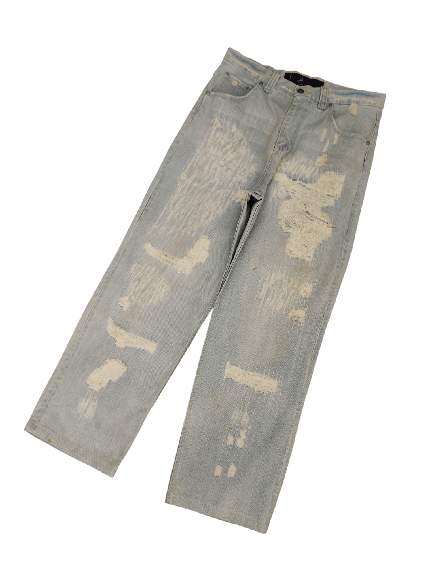 Karl Kani Karl Kani Distreesed Boro Sashiko Wide Leg Denim Baggy Jeans Size US 32 / EU 48 - 1 Thumbnail