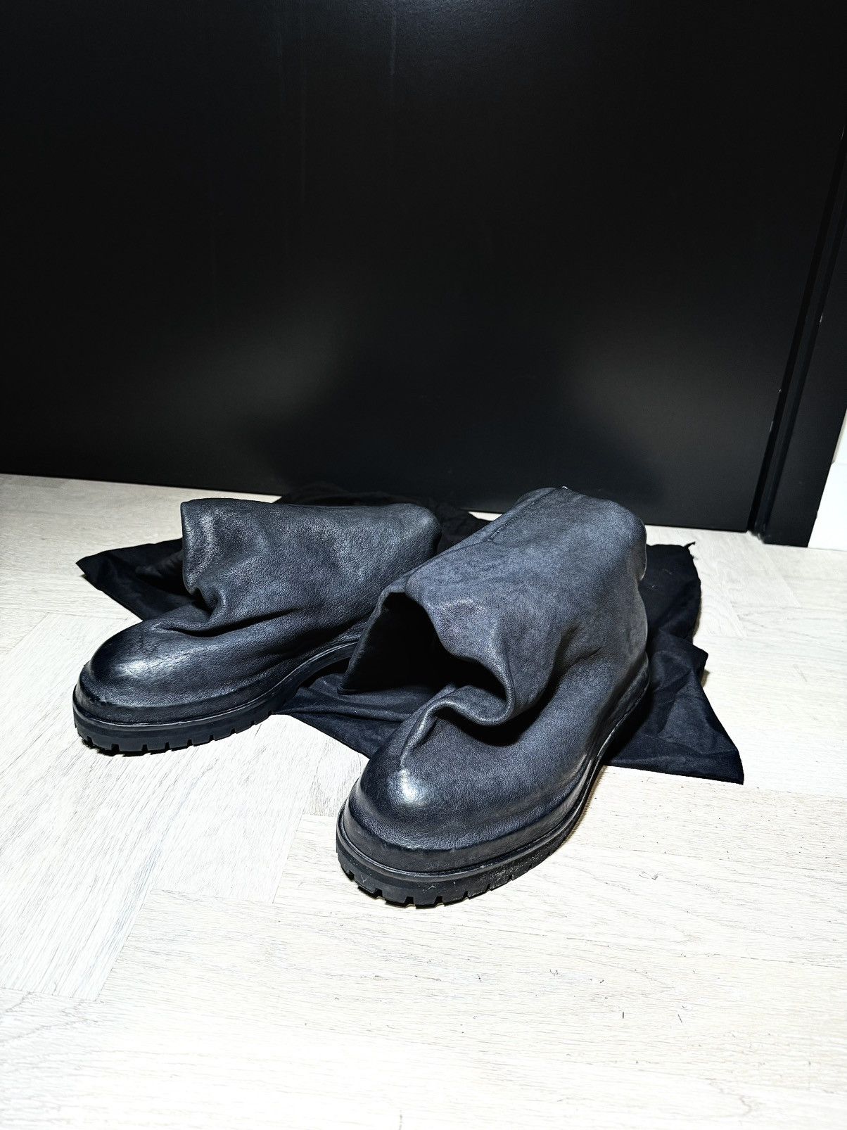424 424 on Fairfax Overlay Black Leather Strap Boots 40 Size US 7 / EU 40 - 12 Thumbnail