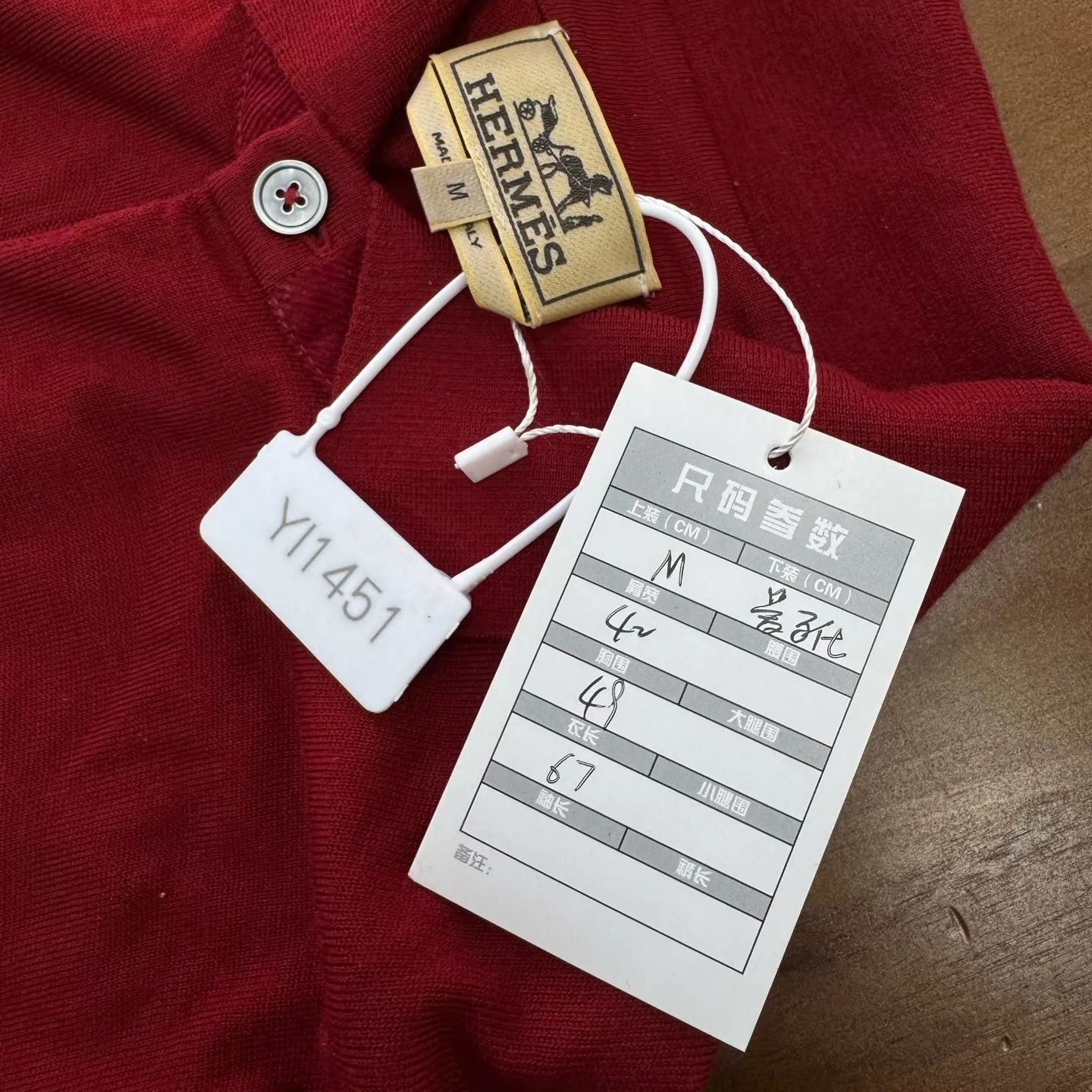 Hermes Hermès Wool Knit Polo Shirt Red Like New M Size M / US 6-8 / IT 42-44 - 7 Thumbnail