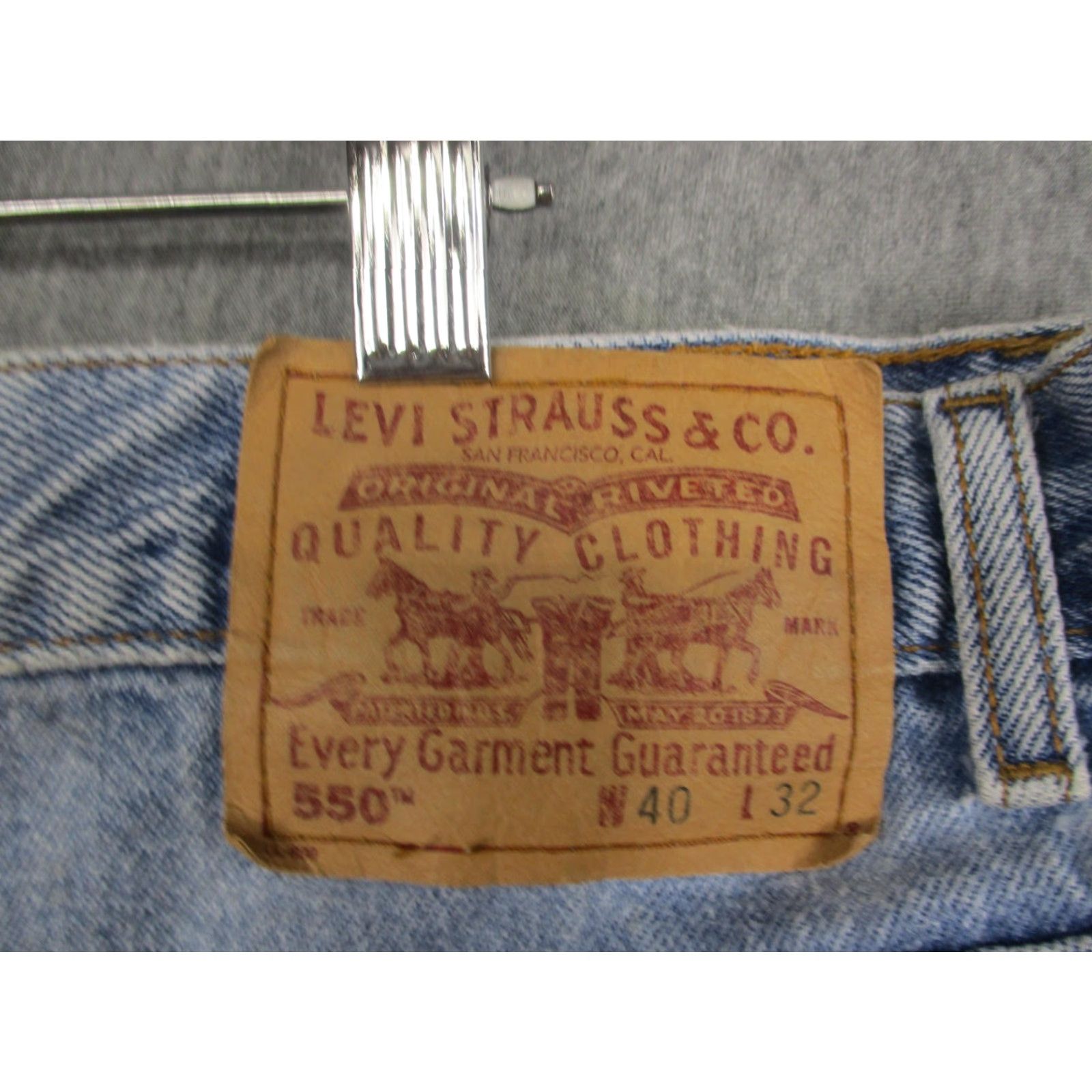 Levi's Levi's 550 Jeans Mens 40x32 Relaxed Denim Tapered Light Blue 90s Classic Waist 40 Inseam 32 Mens Size US 40 / EU 56 - 7 Thumbnail