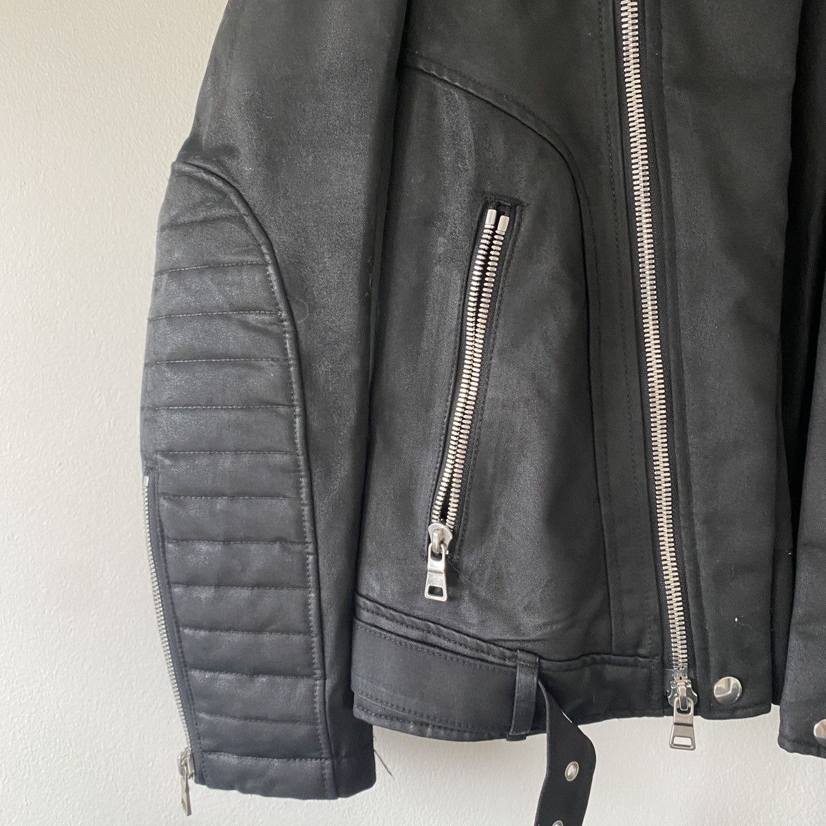 Balmain Balmain Paris SS12 Waxed Denim Biker Jacket Size US M / EU 48-50 / 2 - 2 Thumbnail