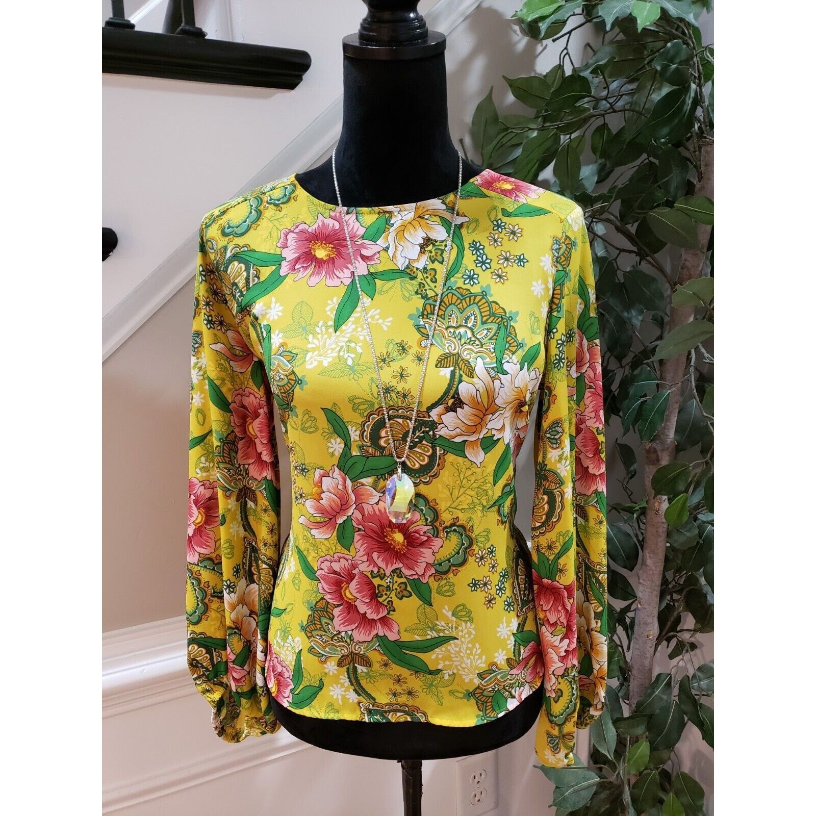 Loft Loft Floral Polyester Round Neck Long Sleeve Top Blouse XS Size XS / US 0-2 / IT 36-38 - 10 Thumbnail