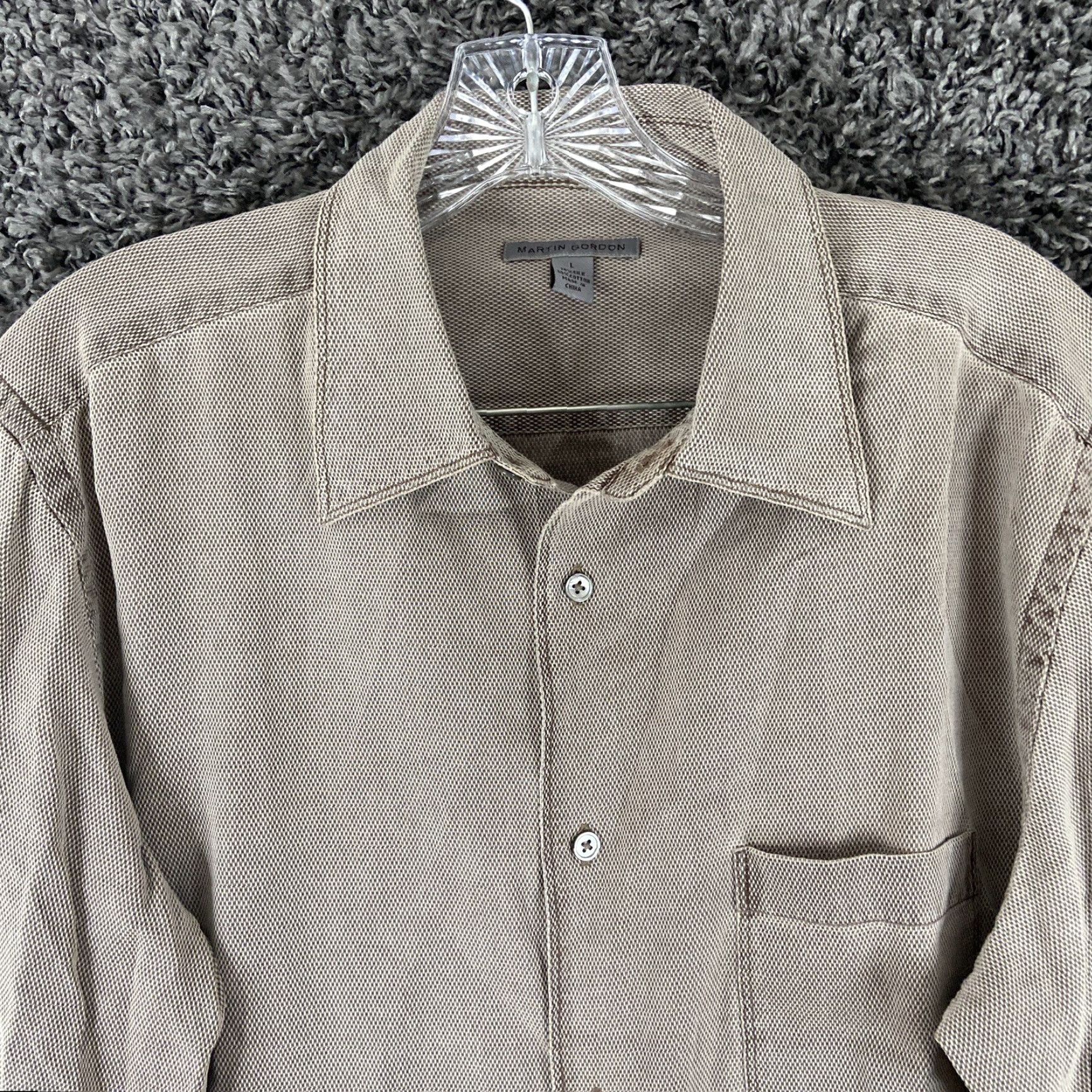 Vintage VINTAGE Martin Gordon Button-Up Shirt Men Brown Large Long Sleeve Size US L / EU 52-54 / 3 - 5 Thumbnail