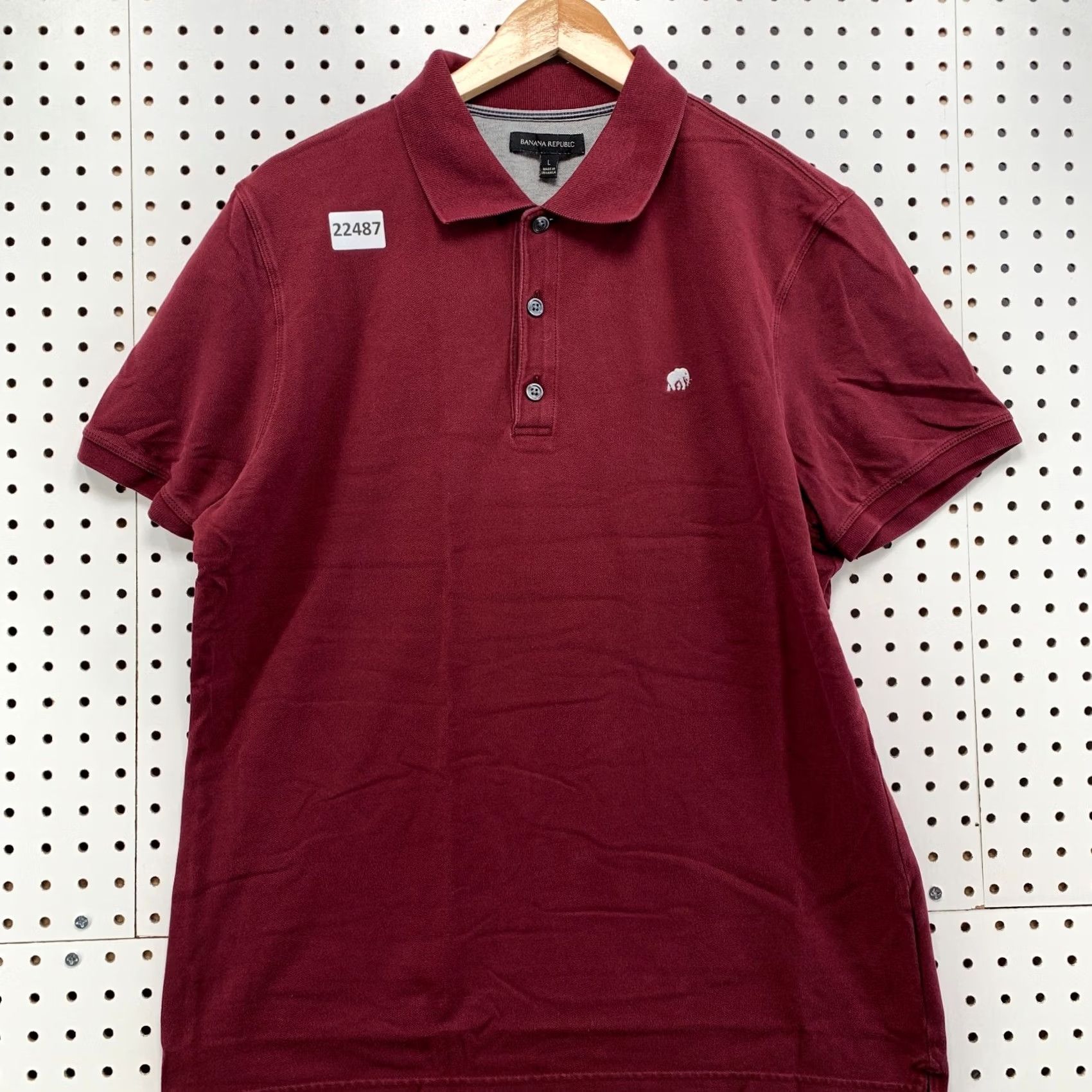 Banana Republic Banana Republic Polo Shirt Mens Large Maroon White Elephant Casual Collar Size US L / EU 52-54 / 3 - 2 Thumbnail