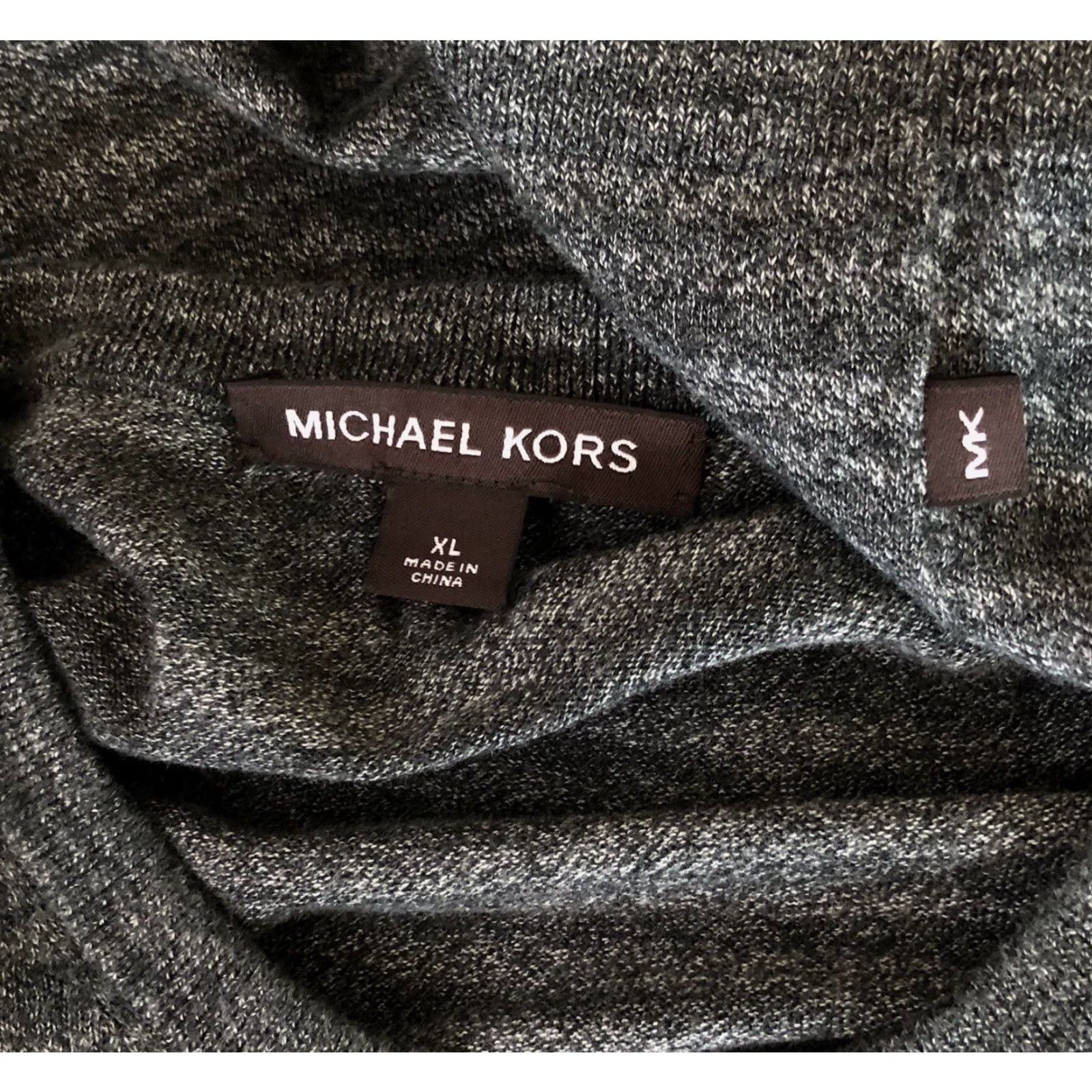 Michael Kors Michael Kors Women's XL Gray Stripe Cotton Knit Sweater Pullover Long Sleeve Crew Neck, Classic City Preppy Size US XL / EU 56 / 4 - 4 Thumbnail