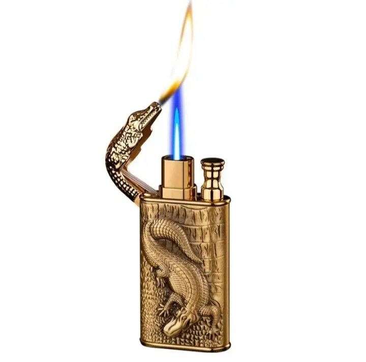Vintage Dragon Crocodile Dual Fire Lighter Size ONE SIZE - 4 Thumbnail