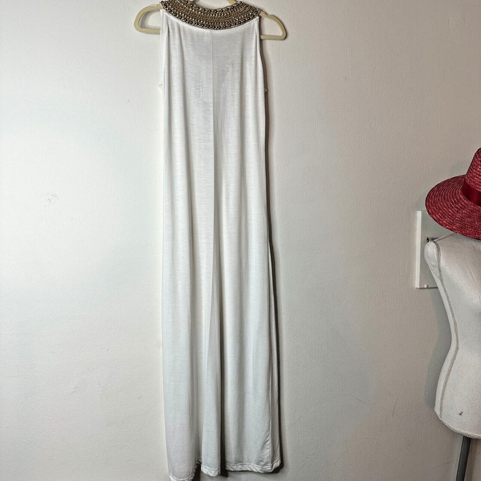 Other NWT Elizabeth Hurley Beach White Jemima Maxi Gold Bead Med Size M / US 6-8 / IT 42-44 - 2 Thumbnail