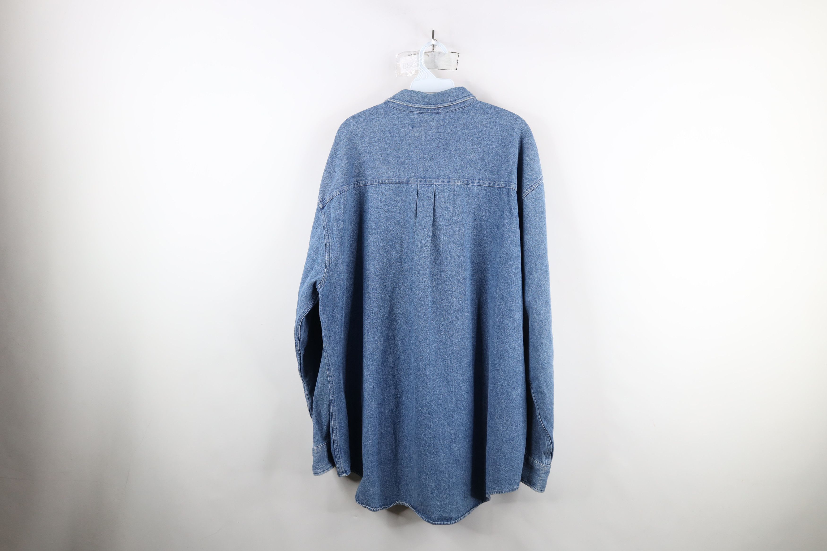 Vintage Vintage 90s Streetwear Heavy Denim Jean Button Down Shirt Size US XL / EU 56 / 4 - 10 Thumbnail