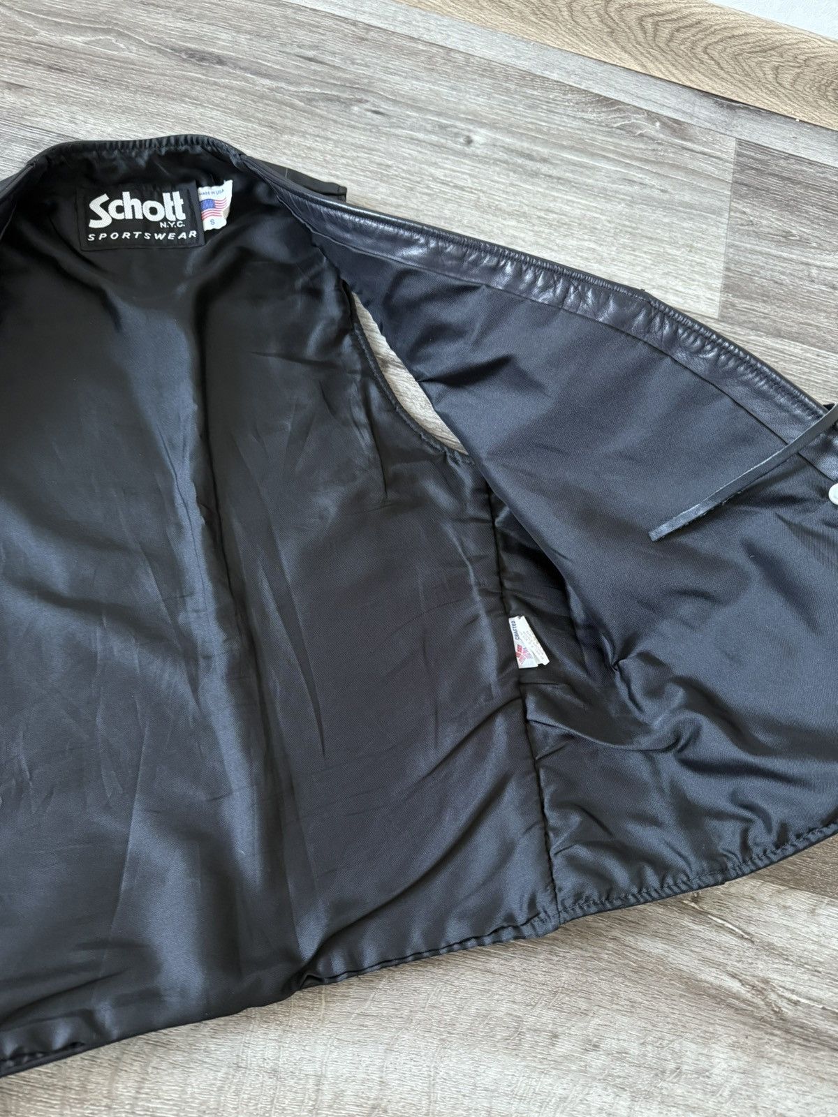 Schott Schott NYC Leather Vintage Western Vest Biker Men’s Gilet Size US S / EU 44-46 / 1 - 4 Thumbnail
