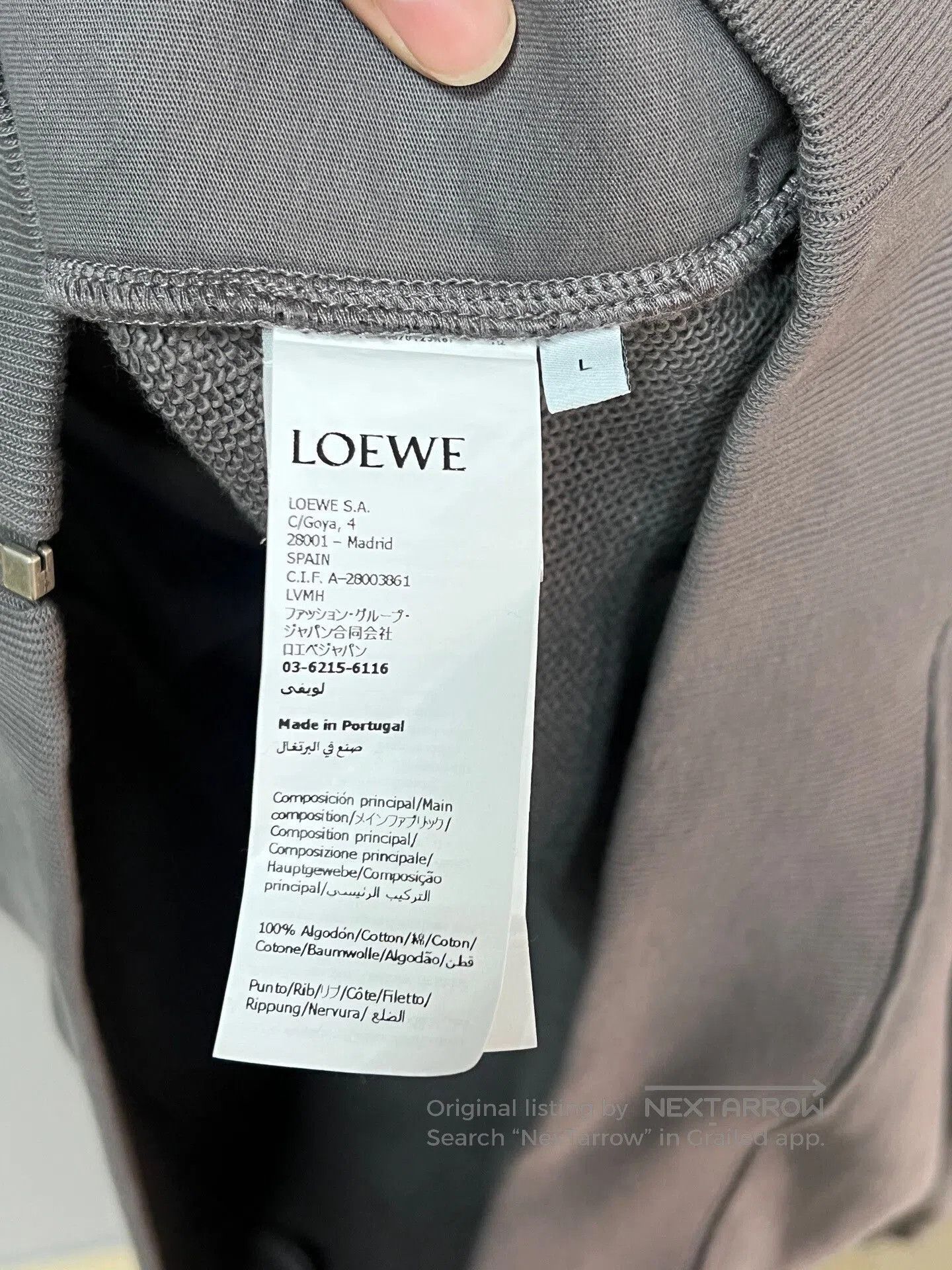 Loewe new gray zip-up hoodie with knot design. Size US L / EU 52-54 / 3 - 4 Thumbnail