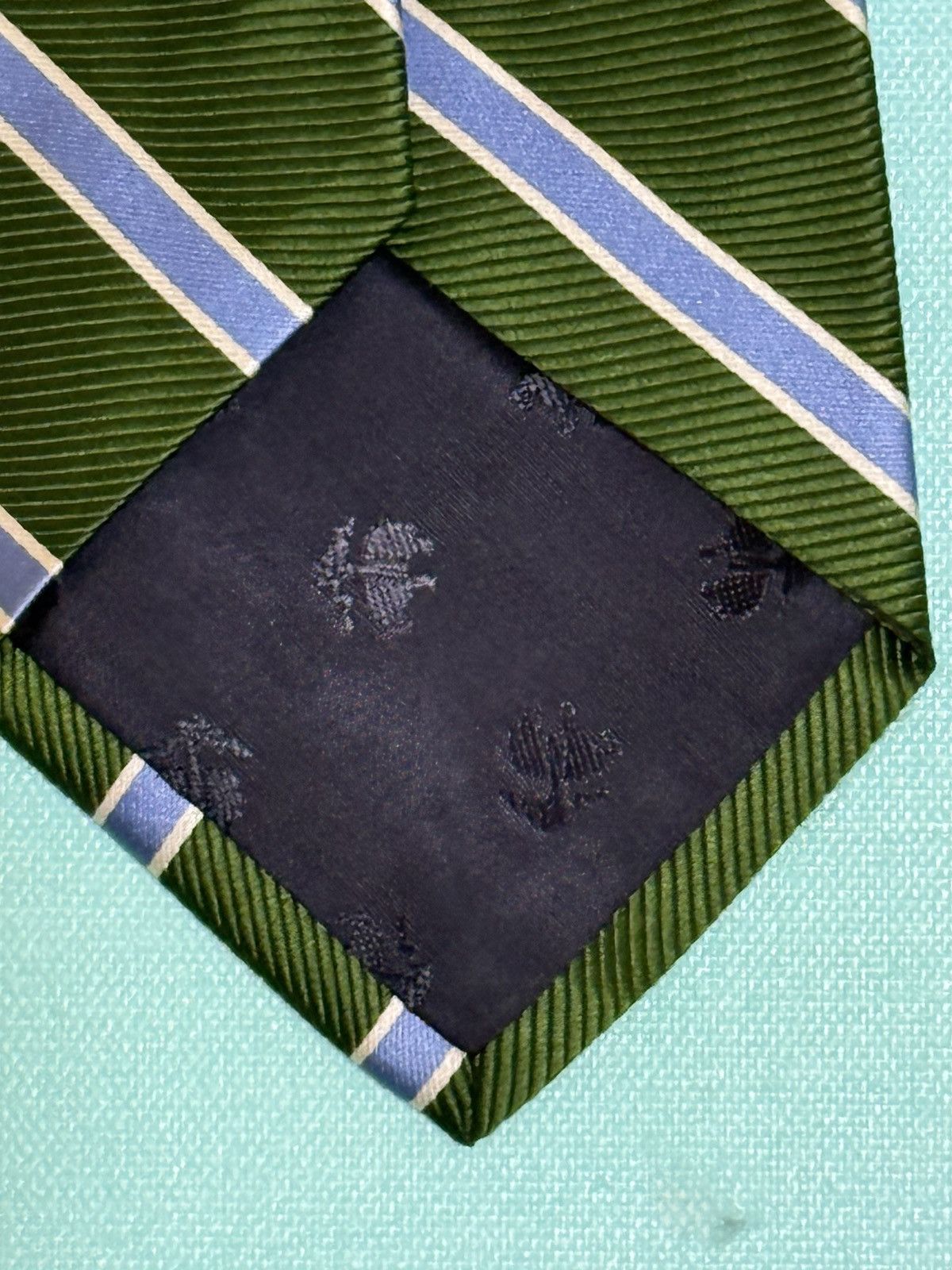 Brooks Brothers Brooks Brothers Green, blue and white Stripe Neck Tie Silk Size ONE SIZE - 3 Thumbnail