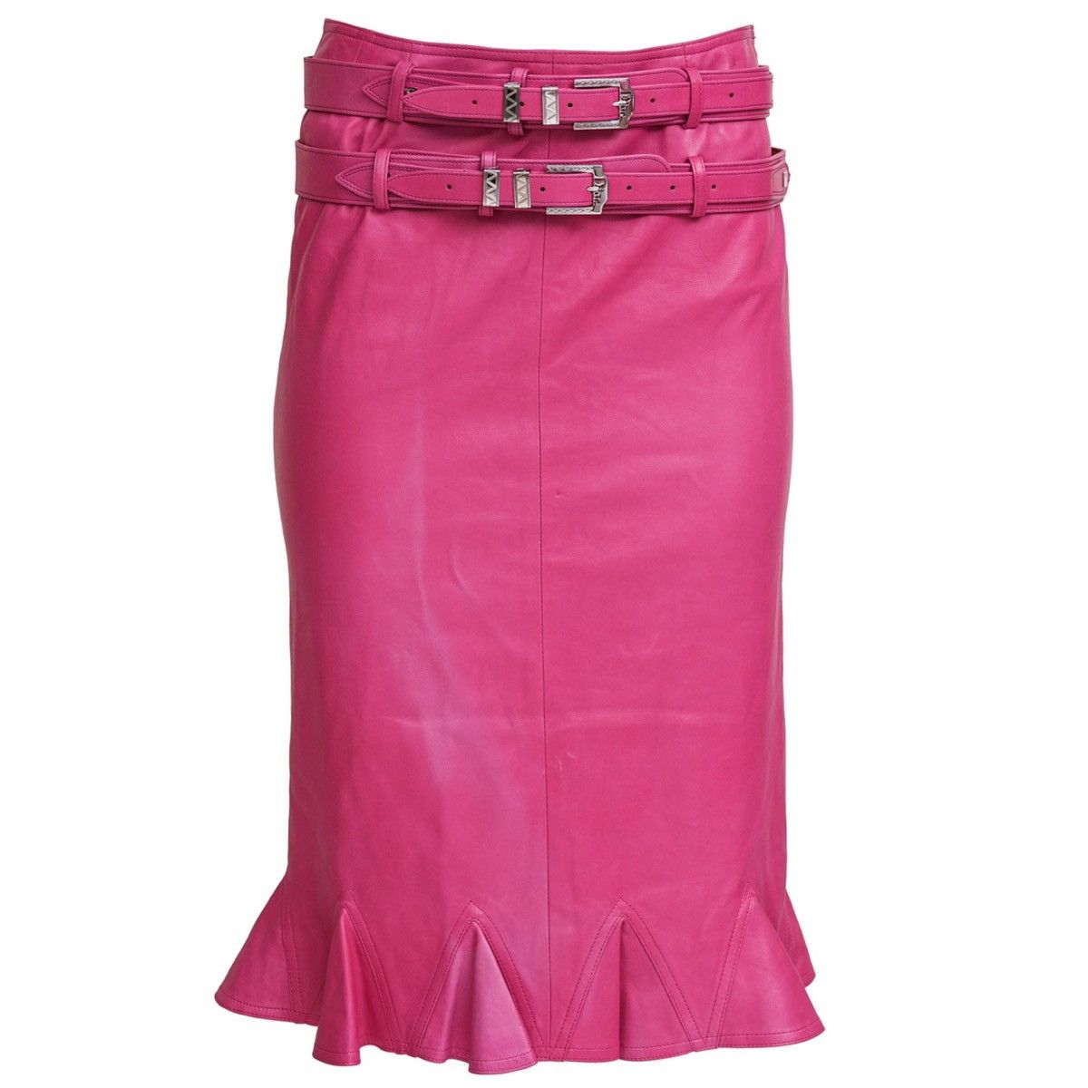 Dior Christian Dior Early 2000s Pink Leather Skirt Size 28" / US 6 / IT 42 - 1 Thumbnail