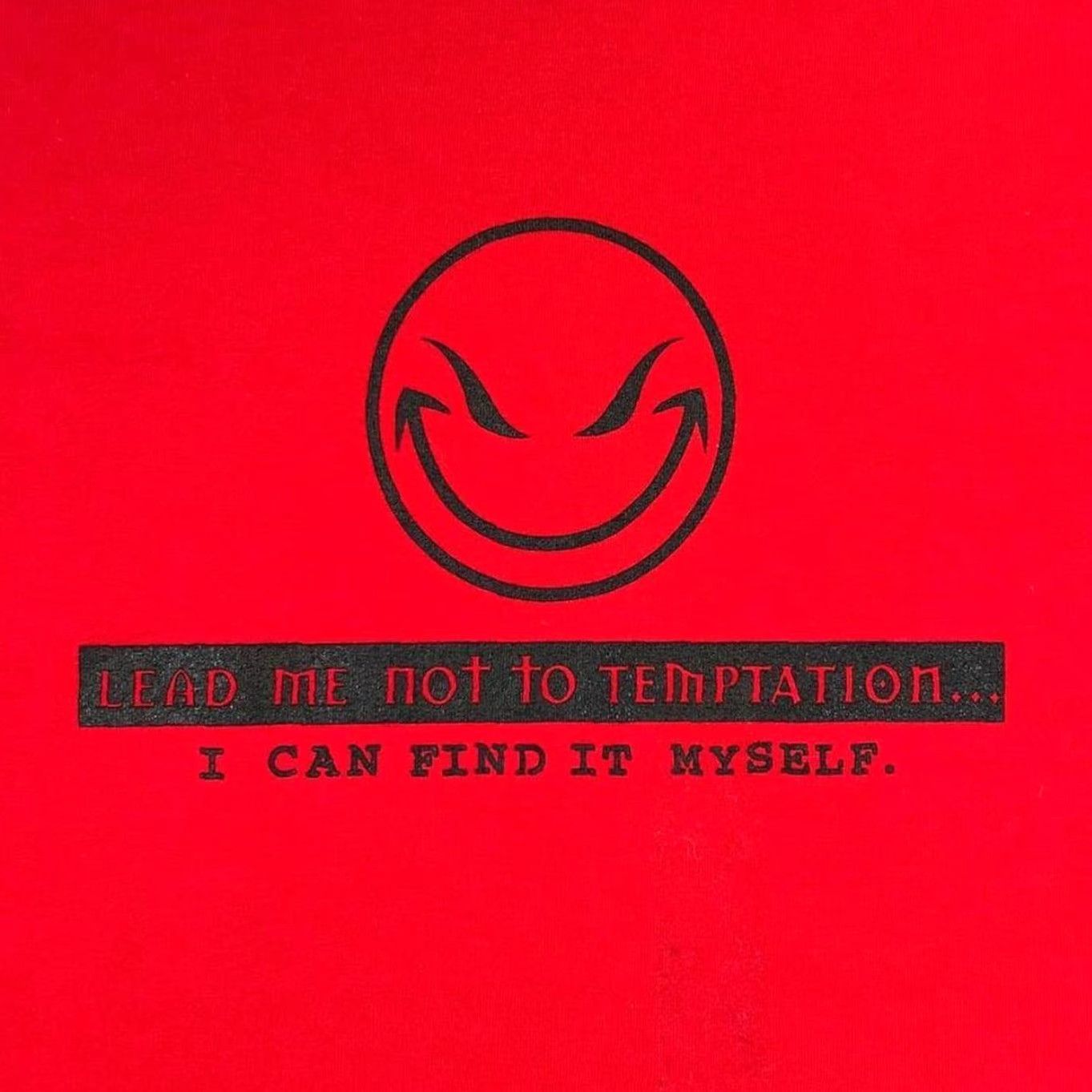 Vintage Vintage Unbranded T-Shirt Graphic Red L Men Short Sleeve Cotton 1990s Temptation Skater Spellout Size US L / EU 52-54 / 3 - 3 Thumbnail