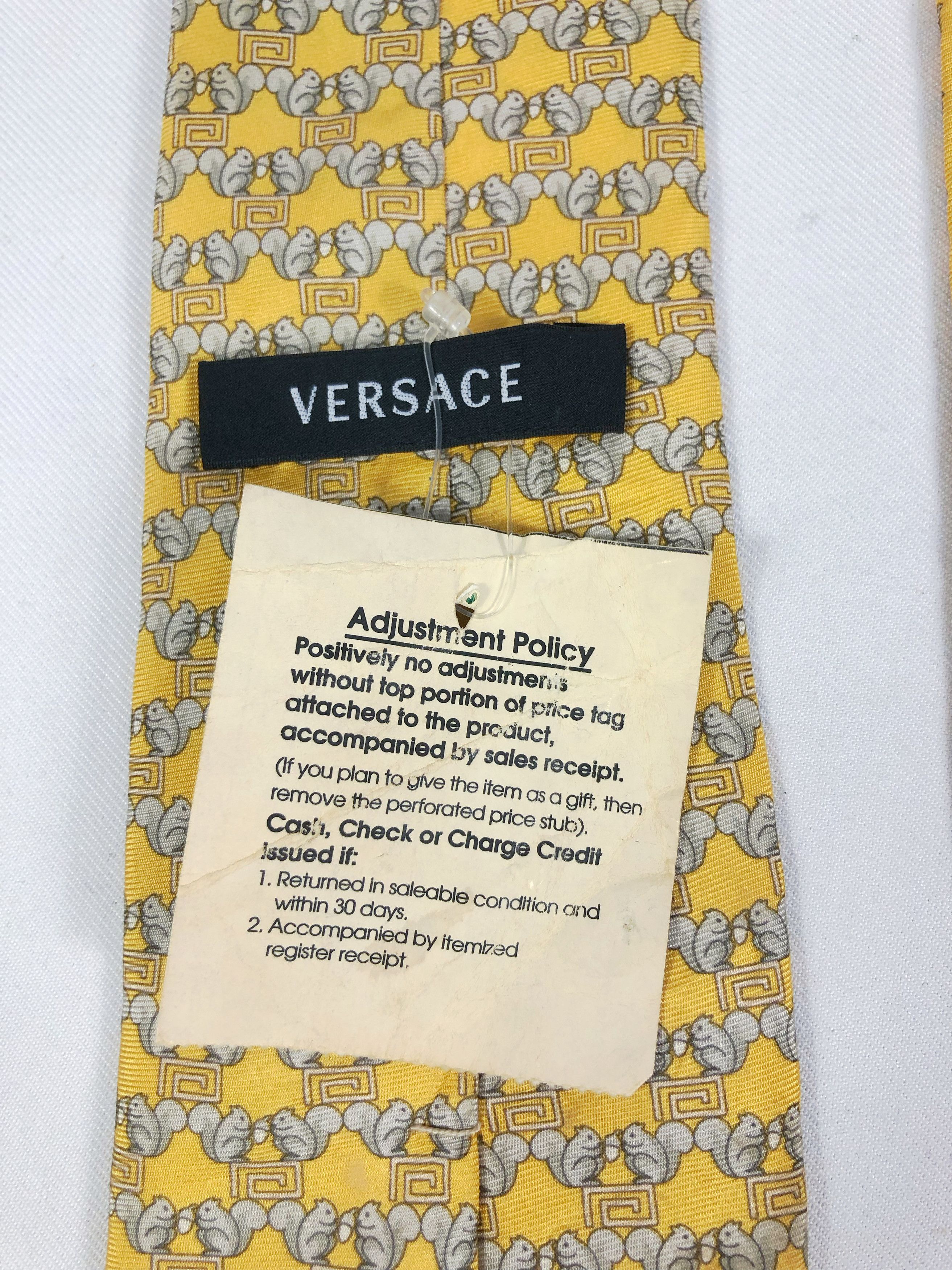 Versace NOS Versace Medusa Silk Tie Squirrel Motive Made in Italy Size ONE SIZE - 8 Thumbnail