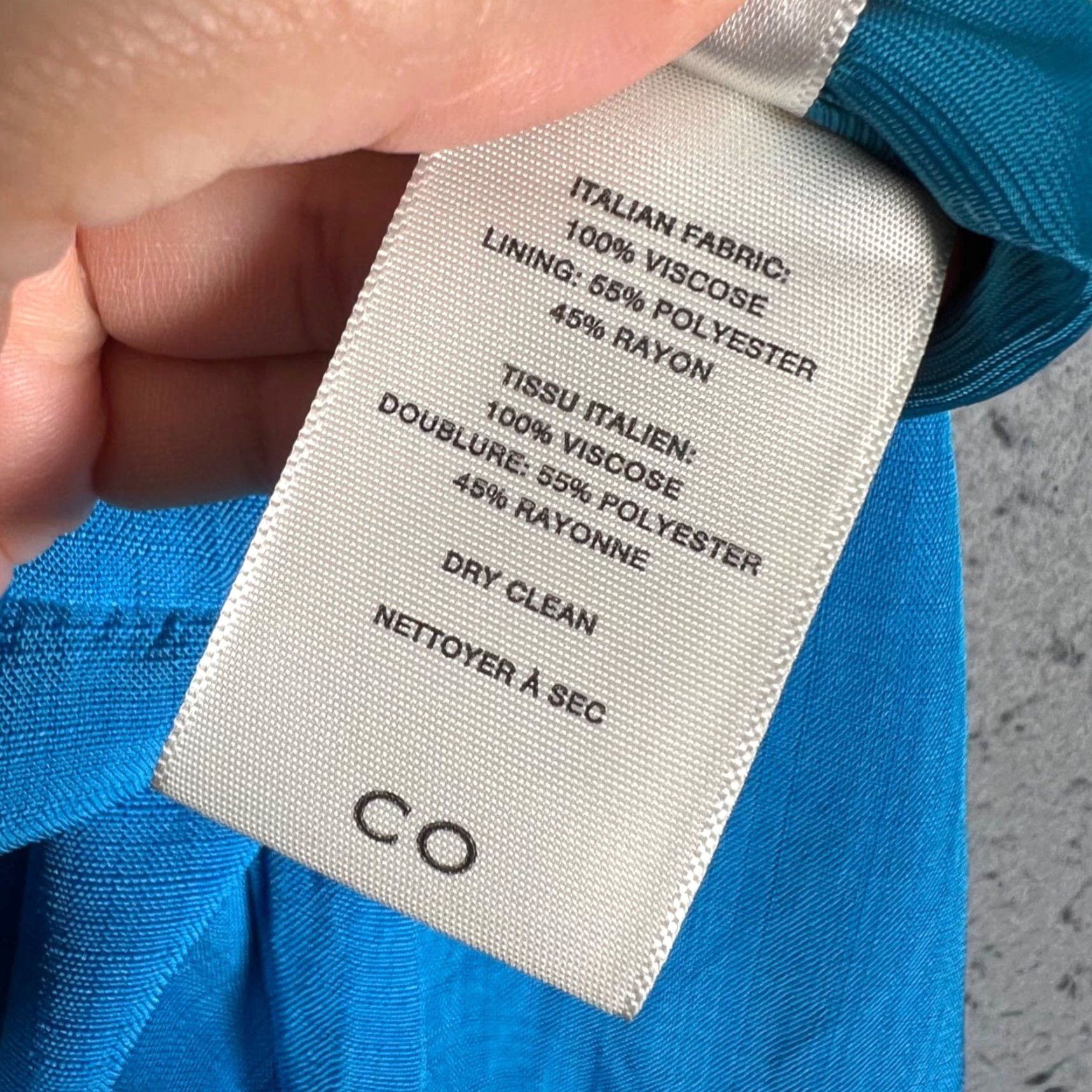 CO CO Womens 0 Blue Wide-Leg Pants 100% Viscose Dress Pants Flat Front Pockets Summer Spring Fall Womens Size 25" / US 0 / IT 36 - 5 Thumbnail