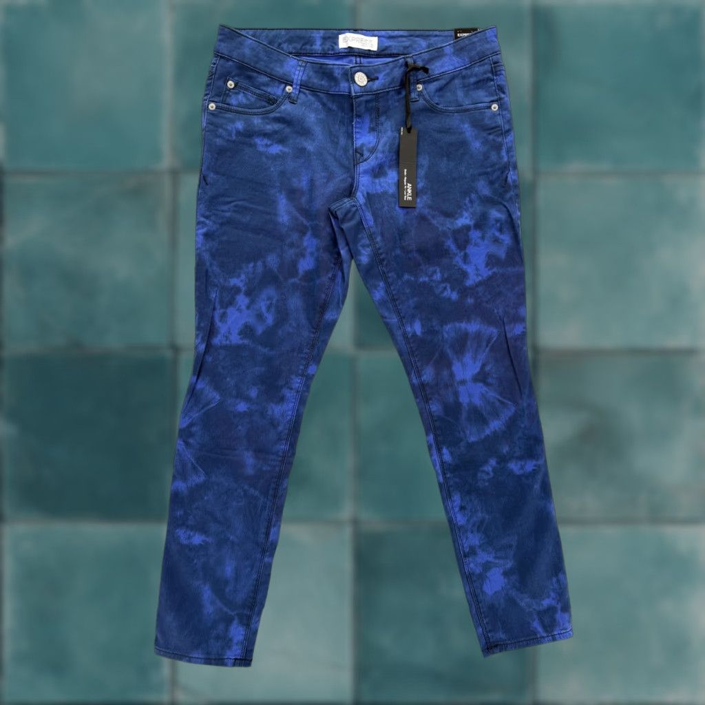 Express Express Jeans Ankle Womens 8 Blue Low Rise Regular Stretch Denim NWT Size 30" / US 8 / IT 44 - 1 Thumbnail