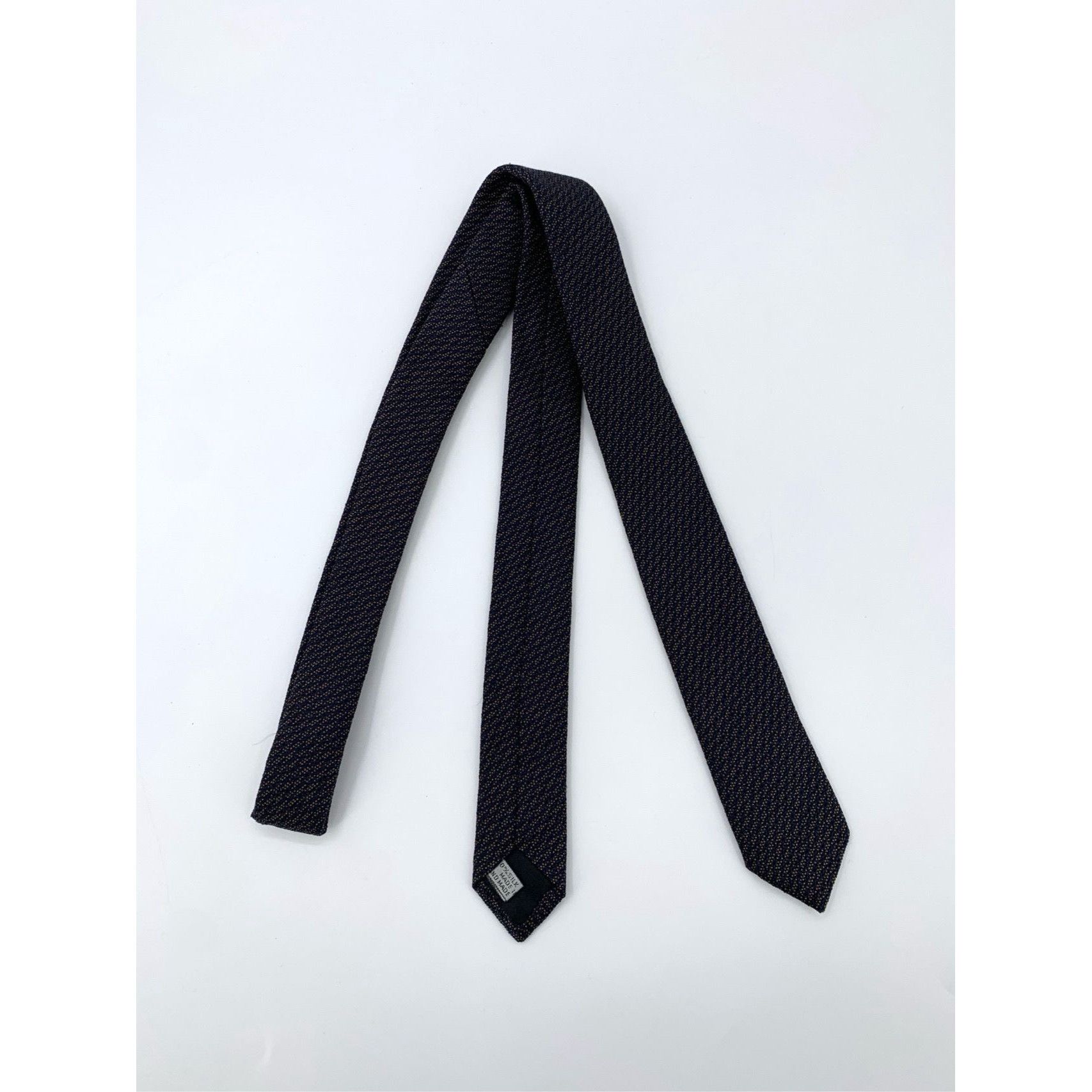 Dior Dior Navy Blue Textured Silk Mens Tie 156cm Size ONE SIZE - 3 Thumbnail