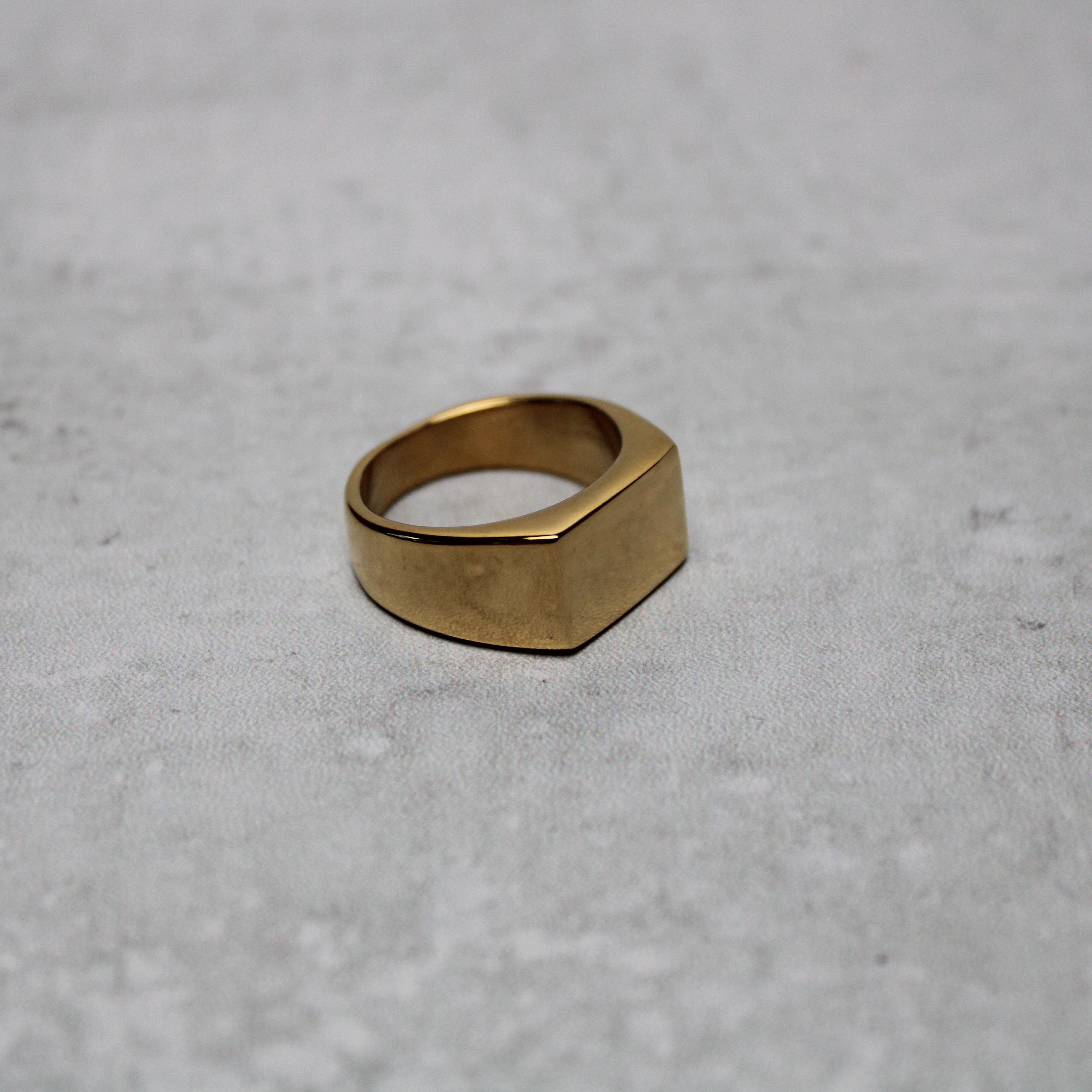 Jewelry Gold Rings Set - Stripe Band, Onyx, Rectangle Signet size 10 Size ONE SIZE - 4 Thumbnail
