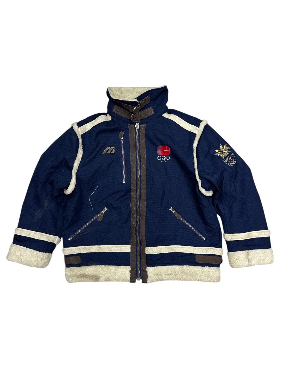 VINTAGE 1998 MIZUNO OLYMPIC NAGANO SHEARLING WINTER JACKET