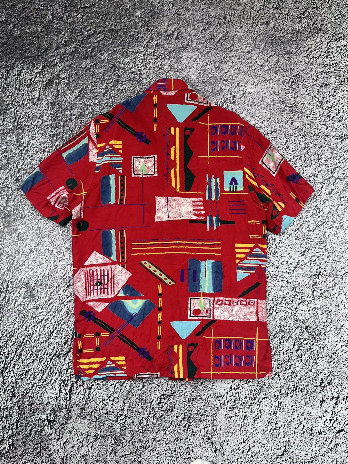 Vintage Vintage 80s Abstract Print Hawaiian Shirt like Dior Kapital Size US M / EU 48-50 / 2 - 2 Thumbnail
