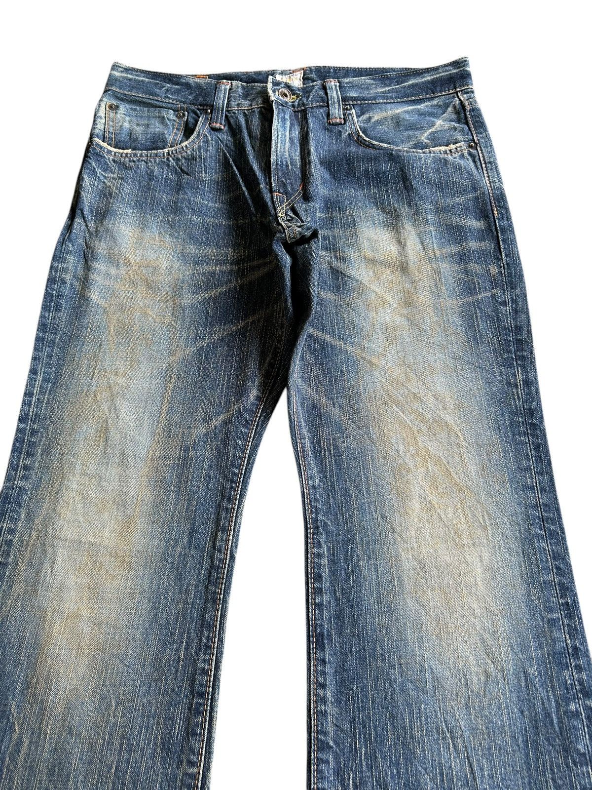 Kapital Flare Rusty Edwin Made Japan Faded Denim Jeans Size US 33 - 3 Thumbnail