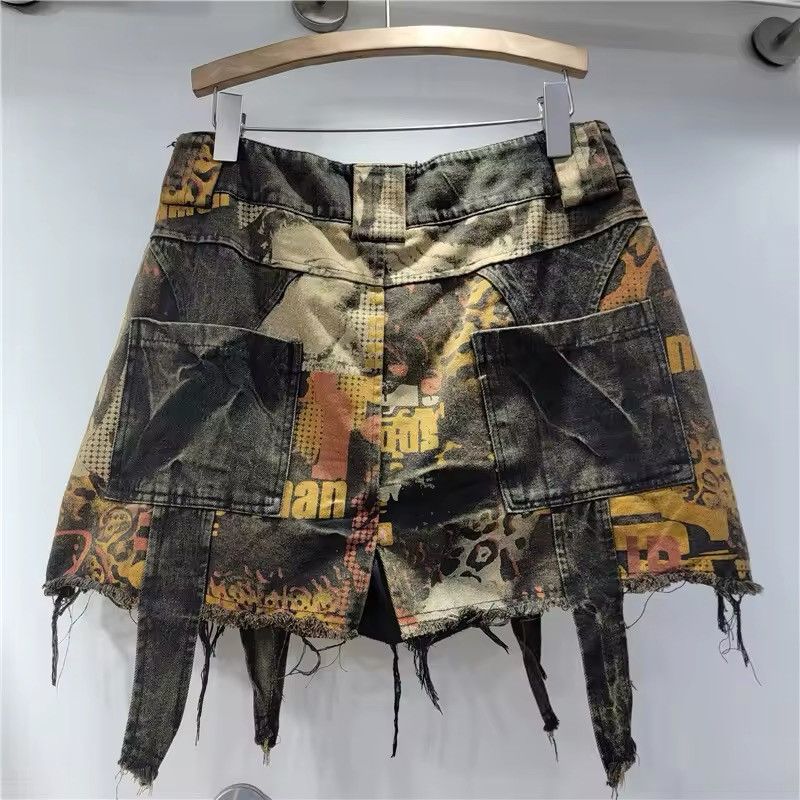 Other Retro Custom Vintage Patchwork Irregular Skirt Y2k Size 28" / US 6 / IT 42 - 3 Thumbnail