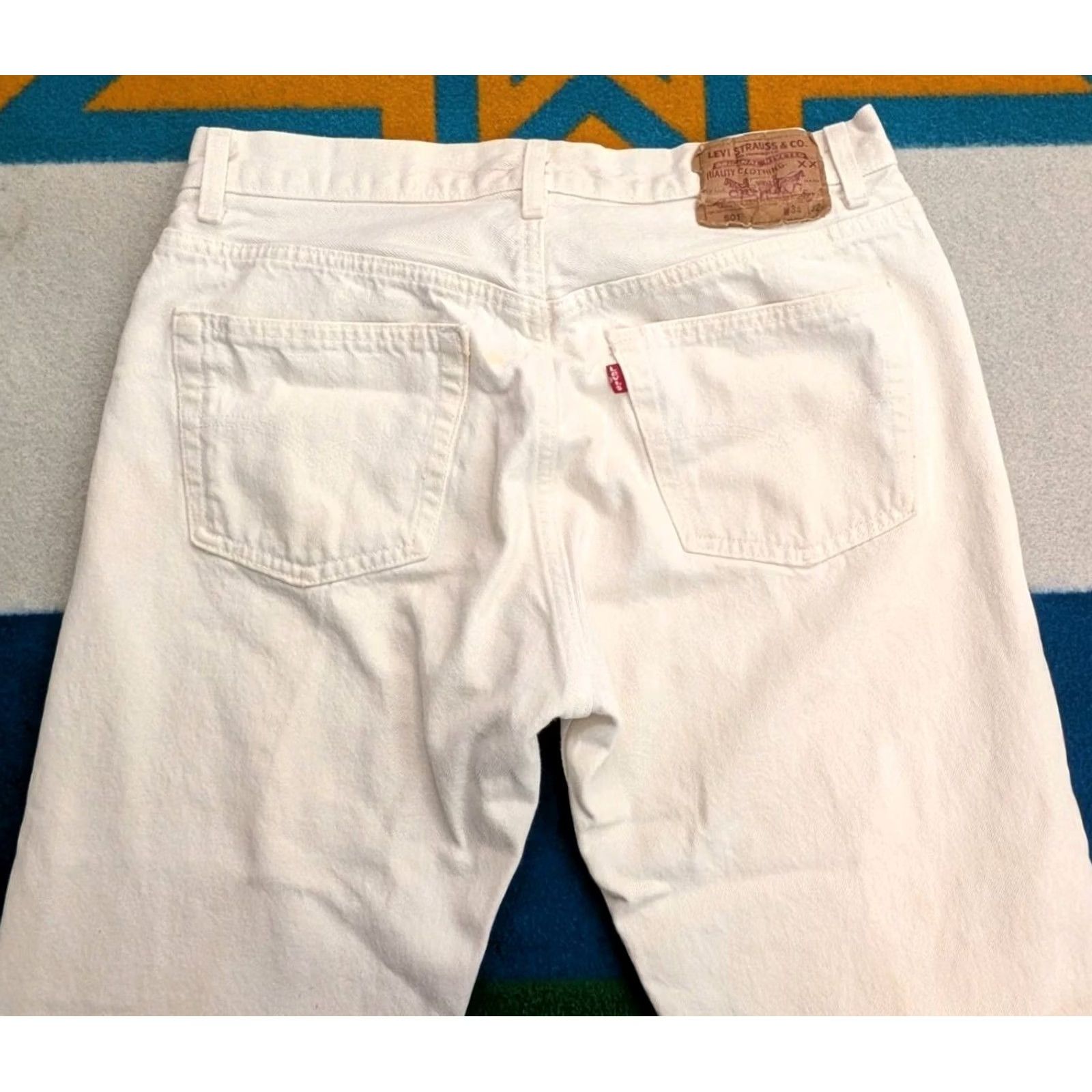 Levi's VINTAGE Levi's 501 XX Jeans White Denim Button Fly 32x31 USA 80s 90s Mens Size US 32 / EU 48 - 6 Thumbnail