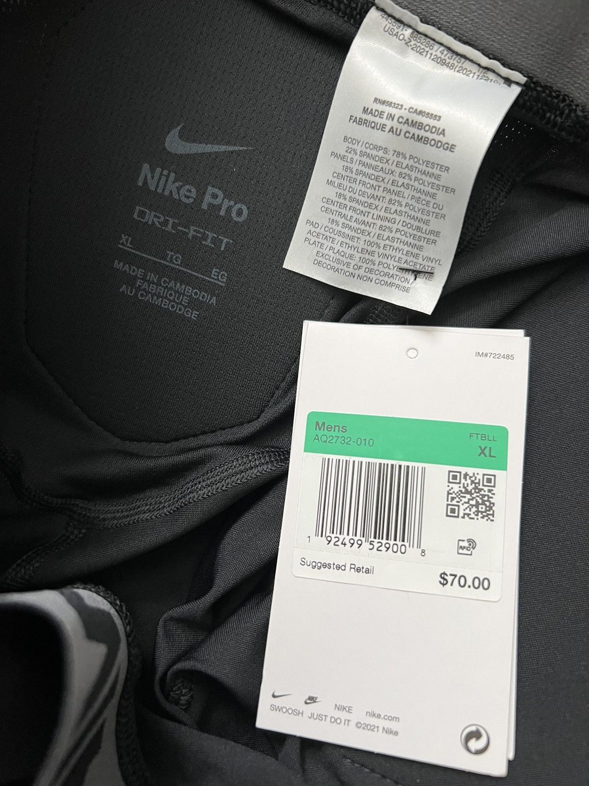 Nike Nike Pro HyperStrong Shorts Padded Football Black Size US 32 / EU 48 - 10 Thumbnail