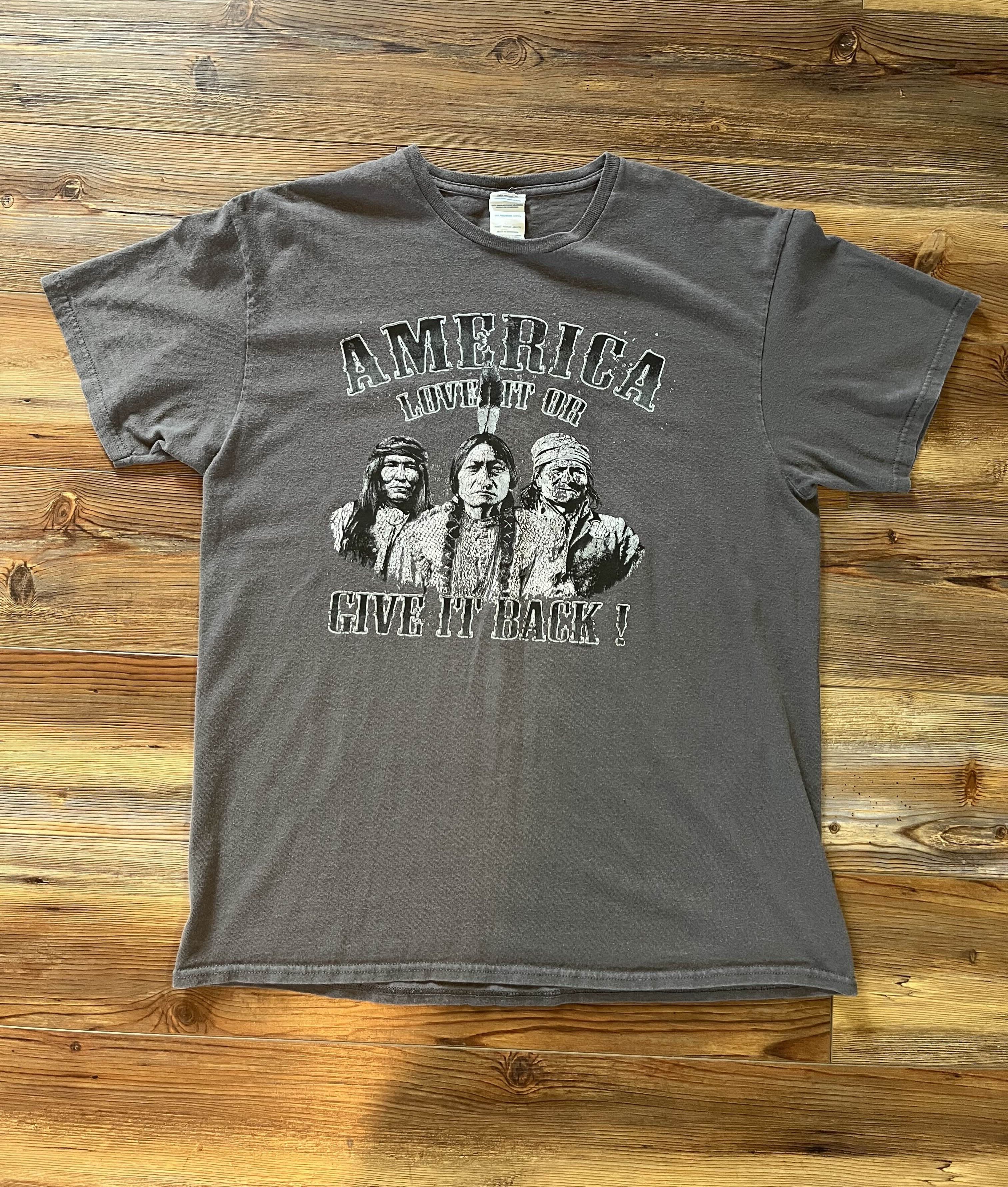 Vintage Y2K America Love It Or Give It Back ! Shirt Size US L / EU 52-54 / 3 - 1 Thumbnail