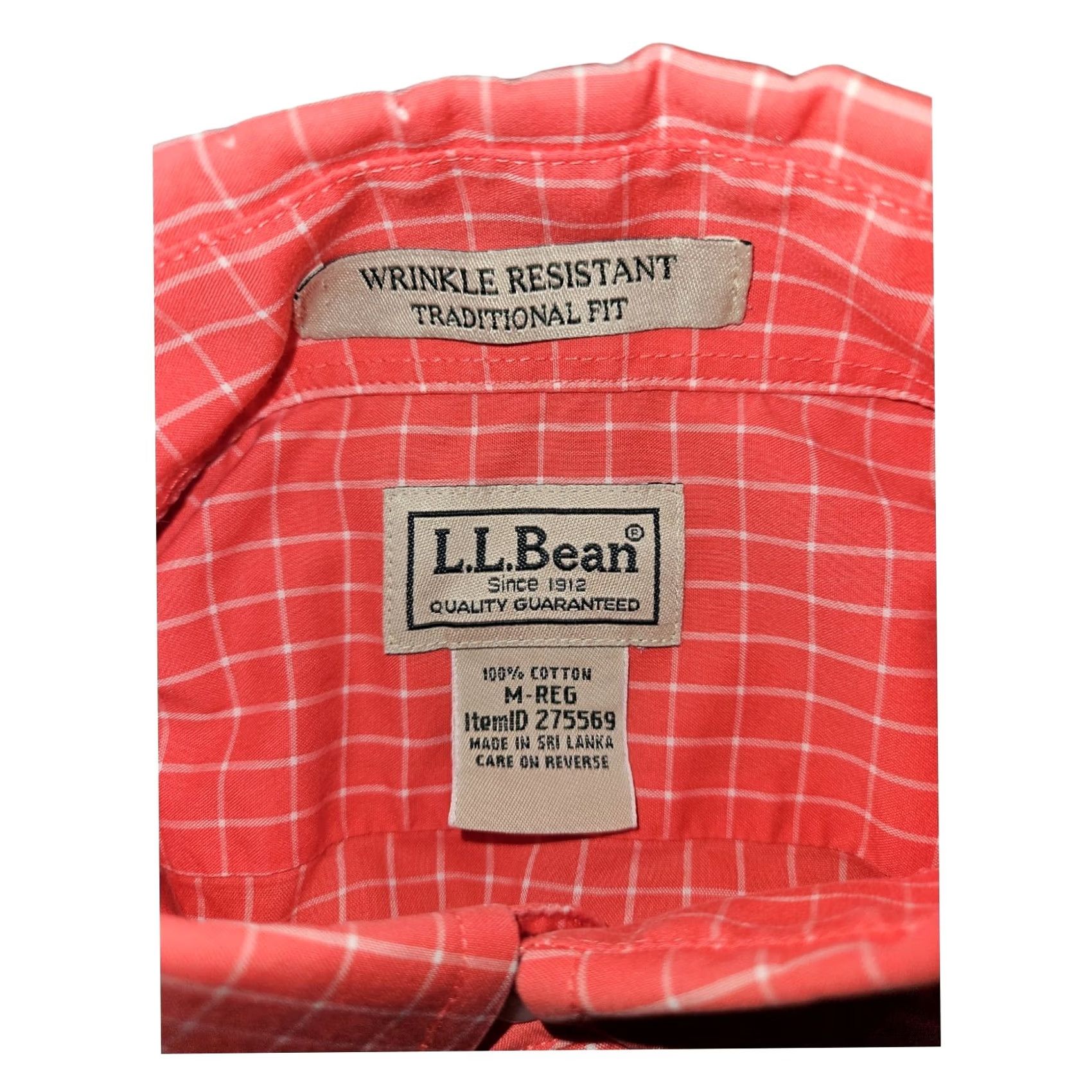 Vintage VINTAGE? No.LL Bean Button-Down Shirt Men M Red Wrinkle Resistant Cotton Check-Flag? Size US M / EU 48-50 / 2 - 2 Thumbnail