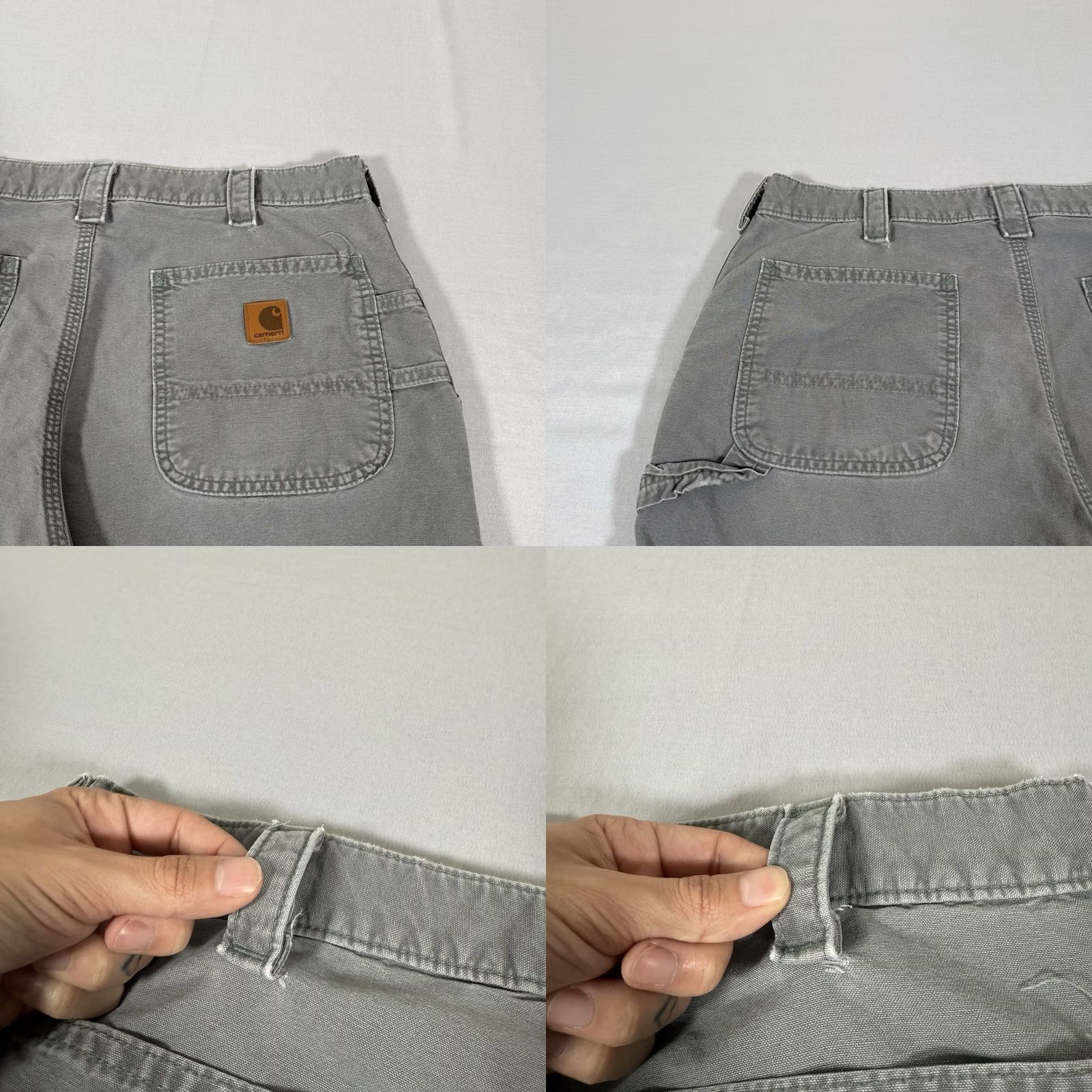 Carhartt Carhartt Pants Mens 35x32 Gray Canvas Carpenter Baggy Loose Workwear B151 FAT Size US 35 - 8 Thumbnail