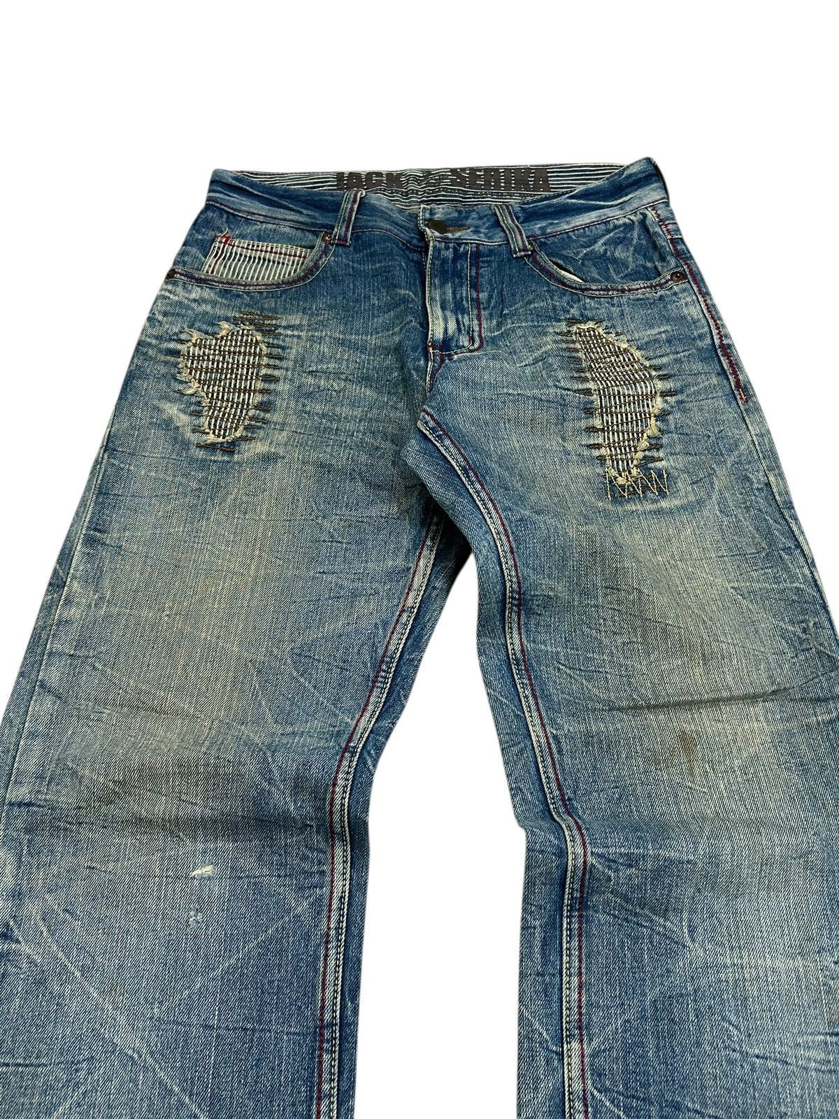 Japanese Brand Jack Serika Japan Denim Light Wash Mud Clawn Distressed Size US 31 - 8 Thumbnail