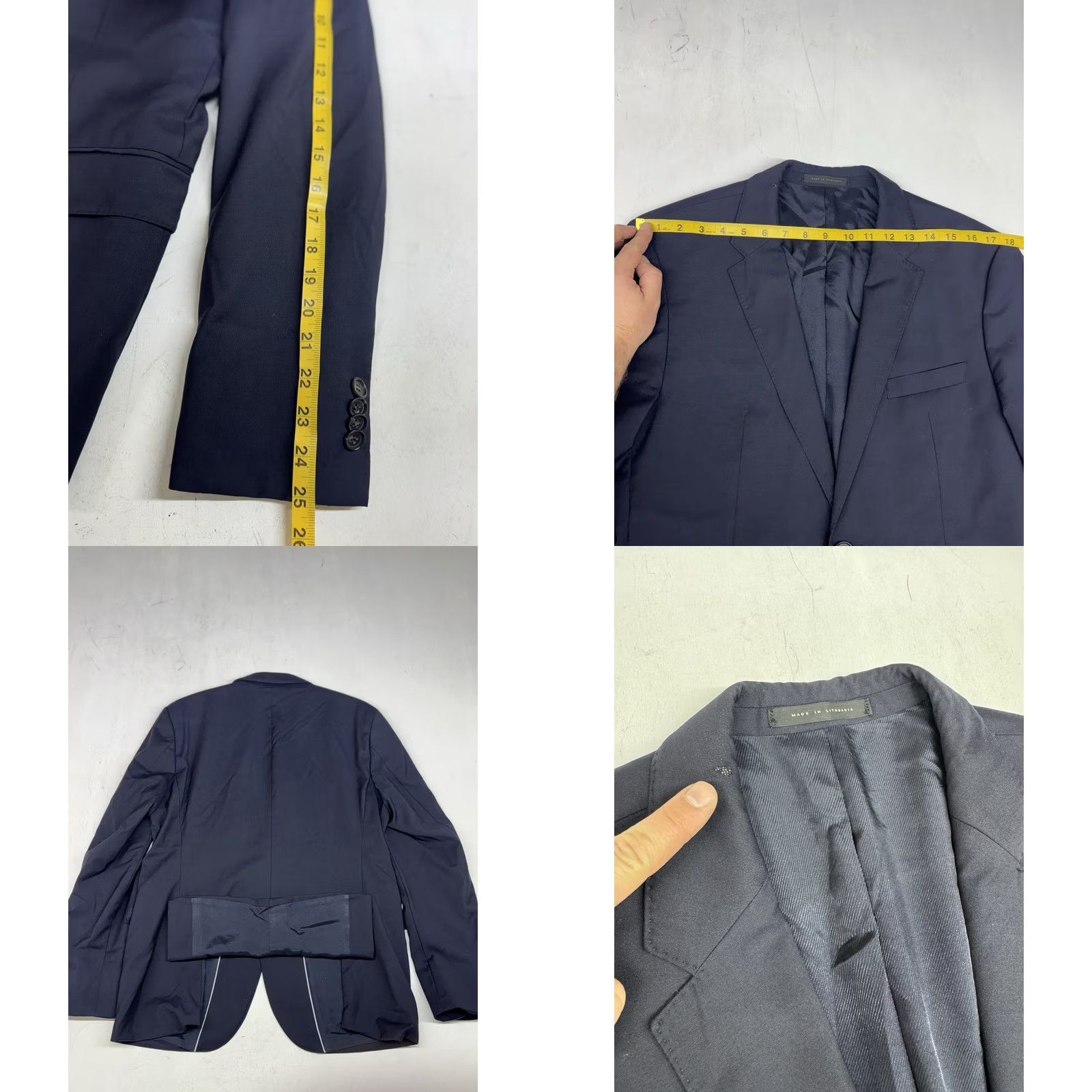 Hugo Boss Hugo Boss Blazer Mens 40S Blue Super 120 Wool Sport Coat Stretch Tailoring Size 40R - 8 Thumbnail