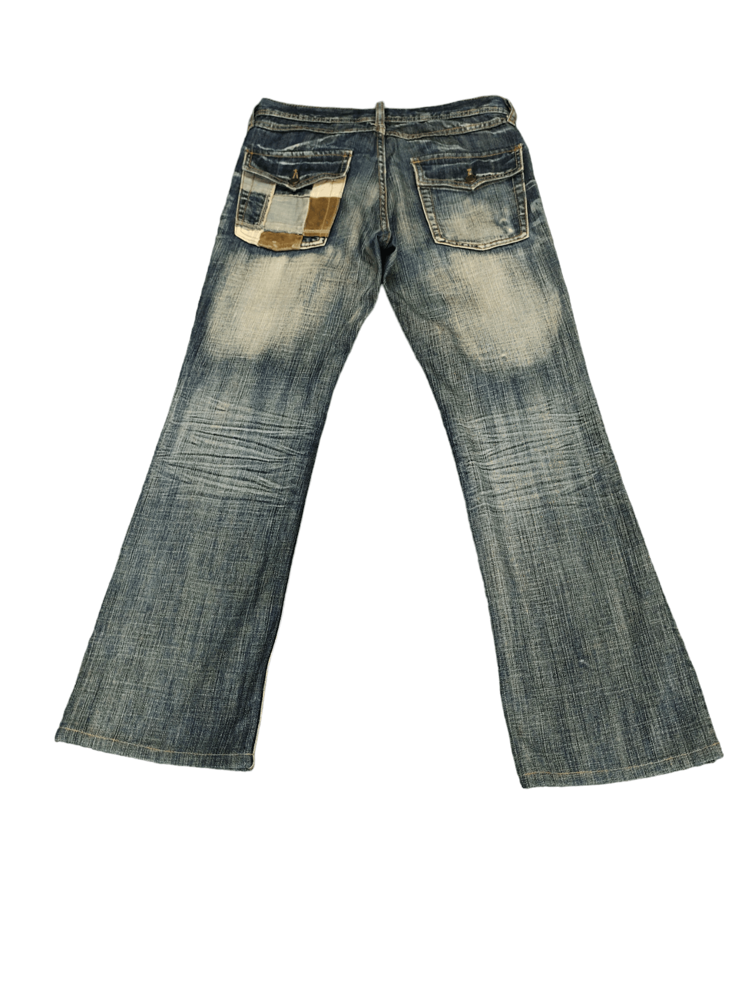 If Six Was Nine Flare Jean Different Rupert Leather Patchwork Pocket Bootcut Size US 30 / EU 46 - 4 Thumbnail