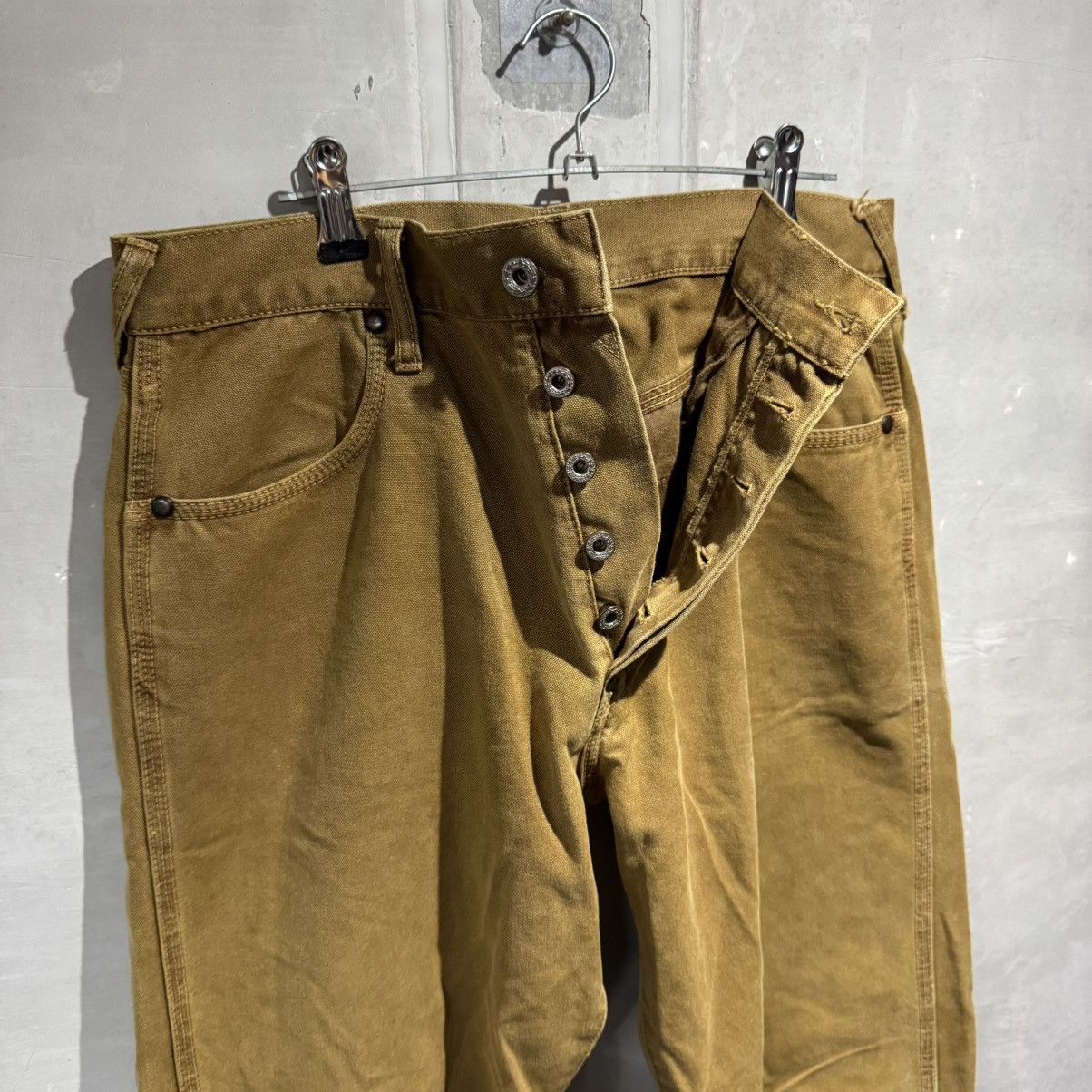 Evisu Rare EVISU Yamane Deluxe Canvas Pants Suede Leather Daicock Size US 32 / EU 48 - 5 Thumbnail