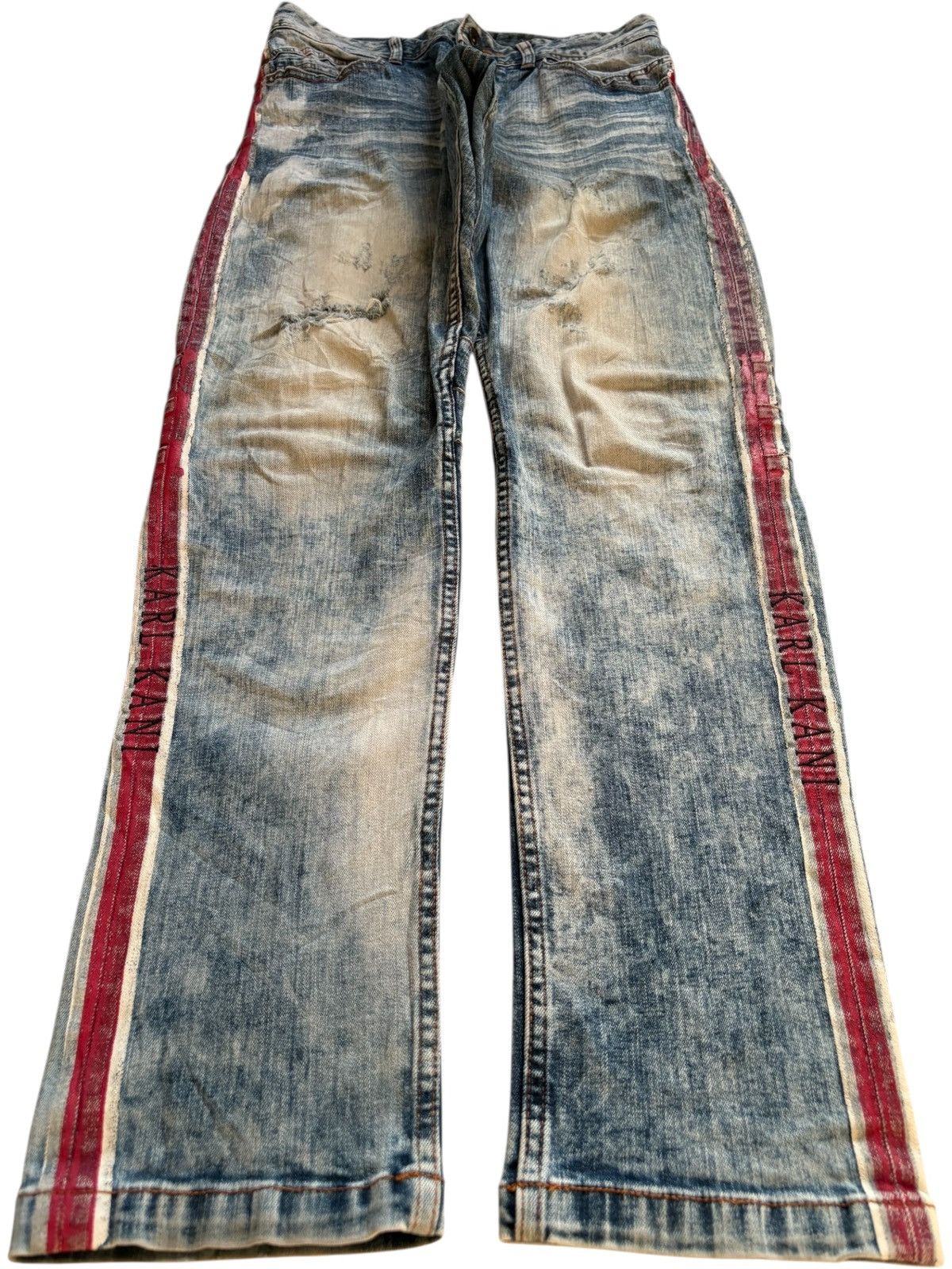 Vintage Karl Kani Painted Bleached Distressed Ripped Jeans