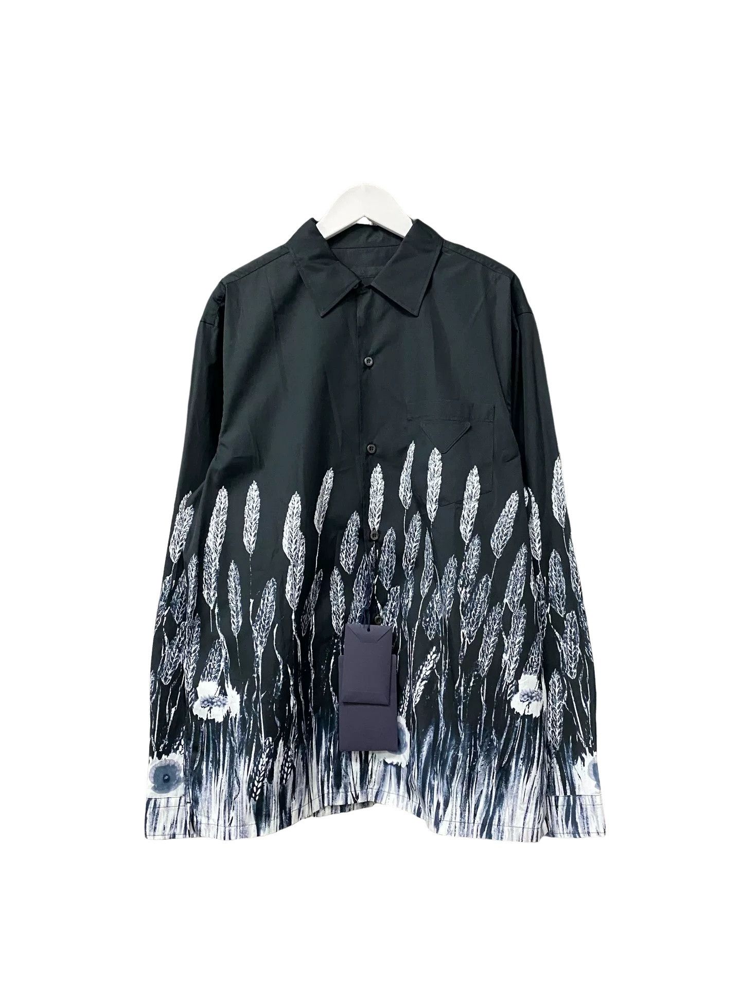 Prada Prada Wheat Print Long Sleeve Button Up Shirt Size M Size US M / EU 48-50 / 2 - 1 Thumbnail