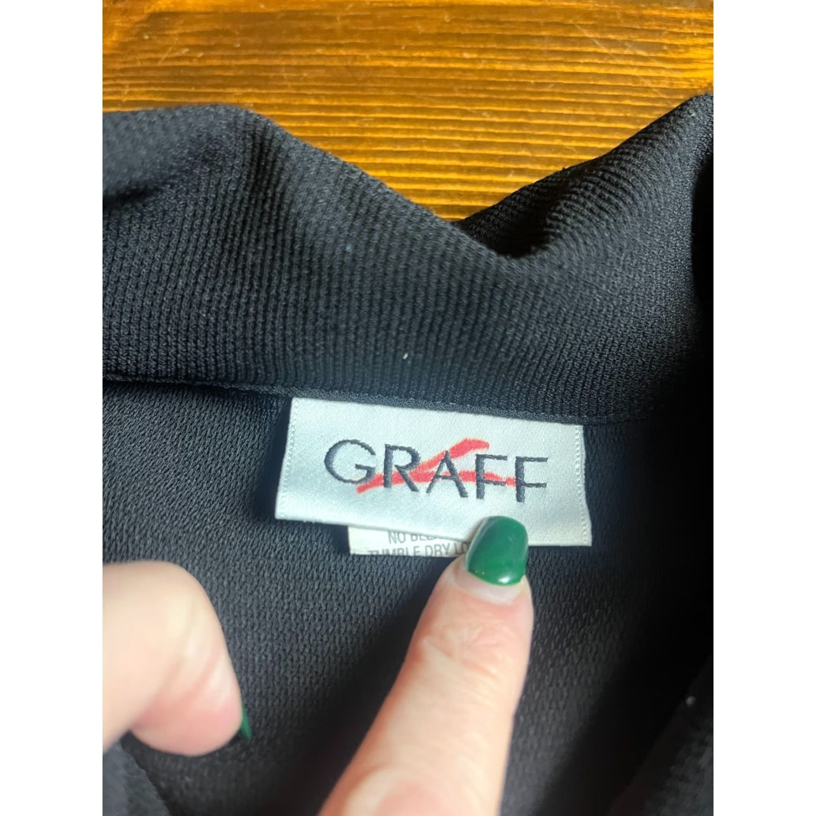 GRAFF VINTAGE Graff Shirt Women's Medium Black Button Up Shoulder Pads Modern Casual Regular Womens Size M / US 6-8 / IT 42-44 - 7 Thumbnail