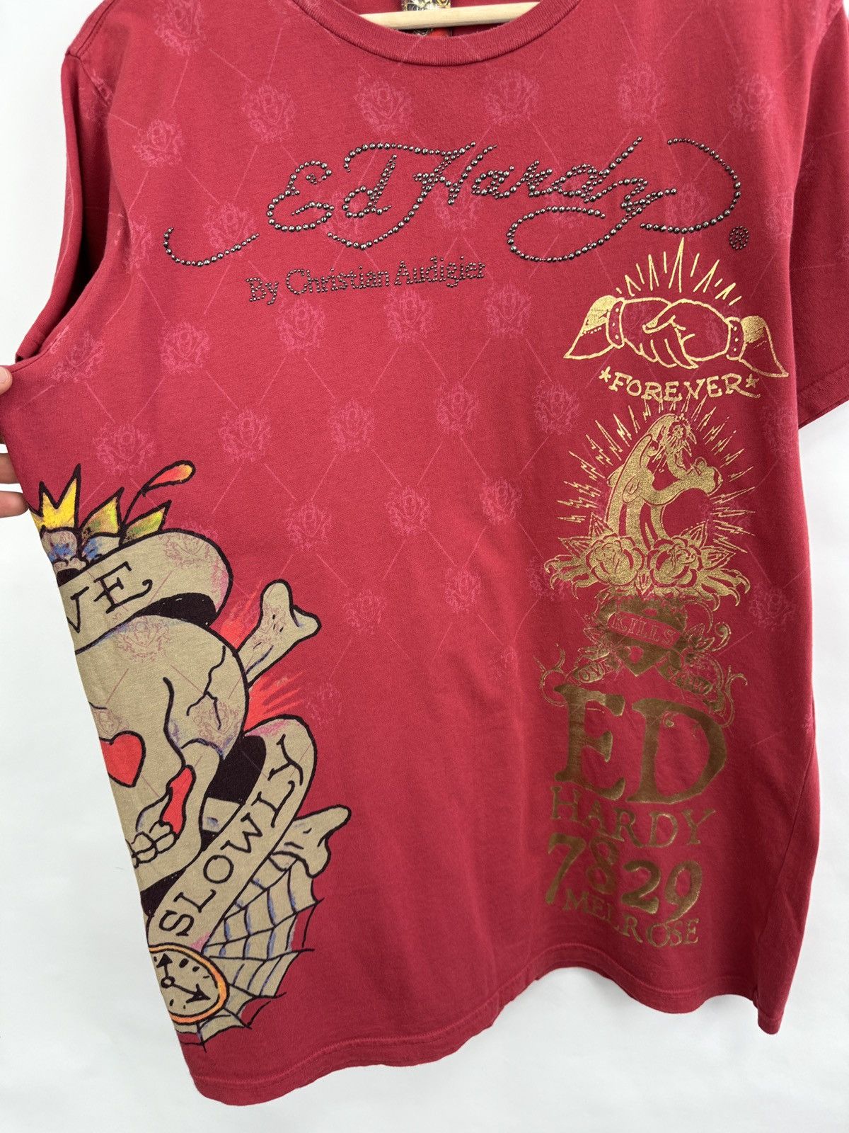 Ed Hardy 🇺🇸💀 Vintage ED Hardy Christian Audigier 7829 T-Shirt Retro Size US L / EU 52-54 / 3 - 4 Thumbnail