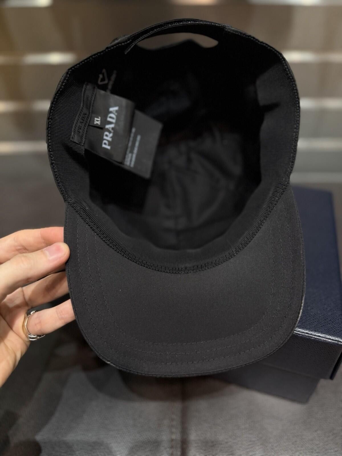 Prada Prada Re-Nylon Baseball Cap Unisex Black Size XL W Box Size ONE SIZE - 7 Thumbnail