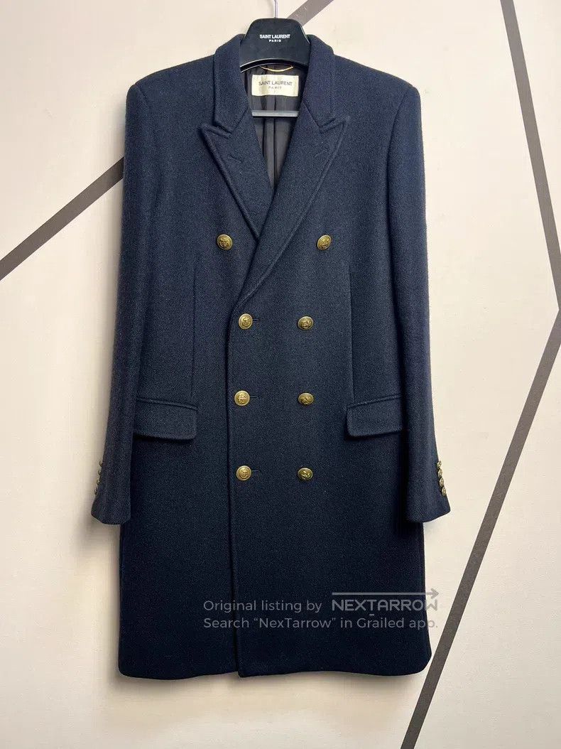 Saint Laurent Paris Saint Laurent Paris Wool Double-breasted Gold Buckle Coat Size US L / EU 52-54 / 3 - 1 Thumbnail